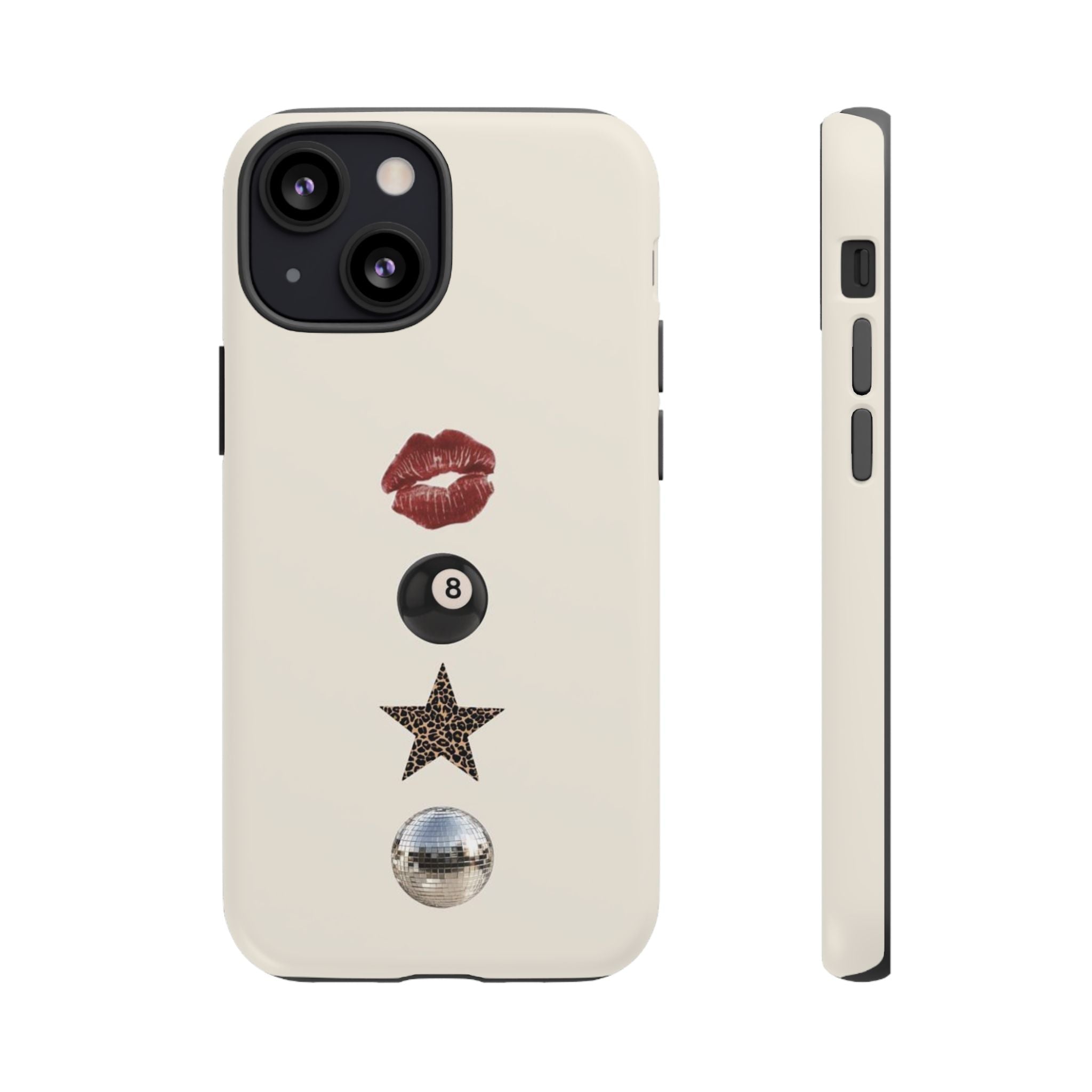 Kiss 8-Ball Star iPhone Case – Trendy Minimalist Protective Cover