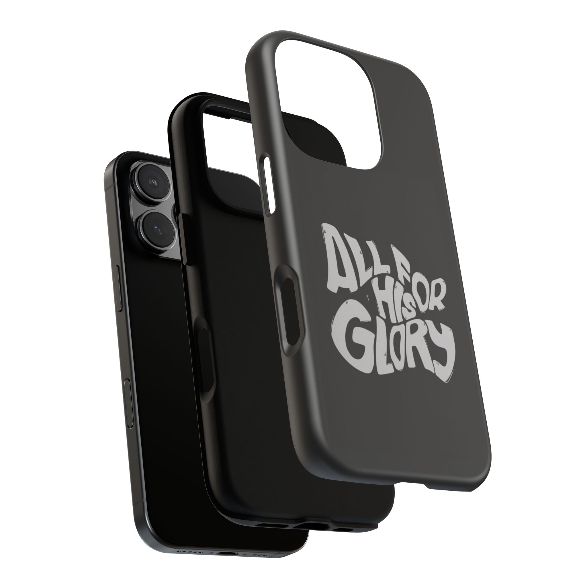All For His Glory Phone Case — Christian Faith Script Protective Cover