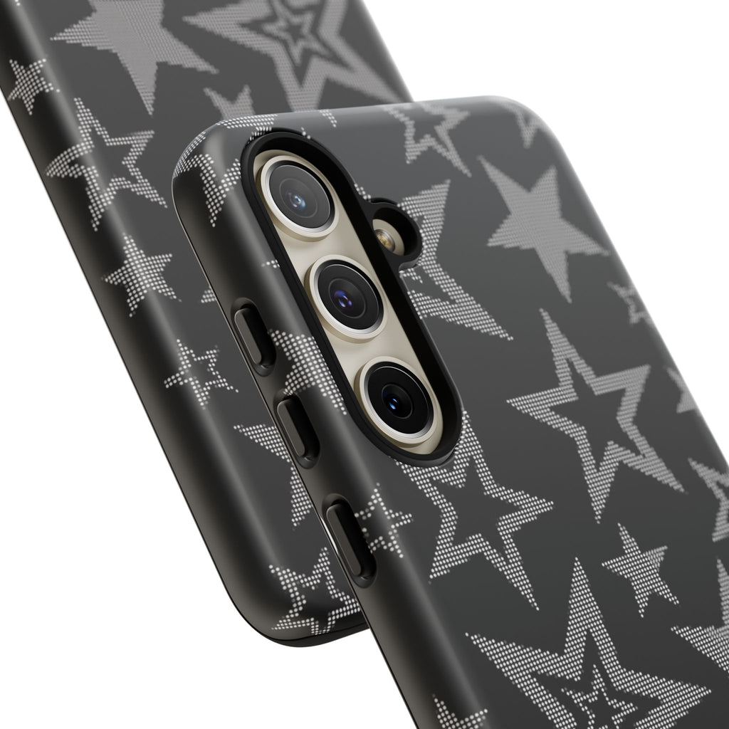 Black Star Pattern Tough Phone Case — Durable Protective Phone Cover