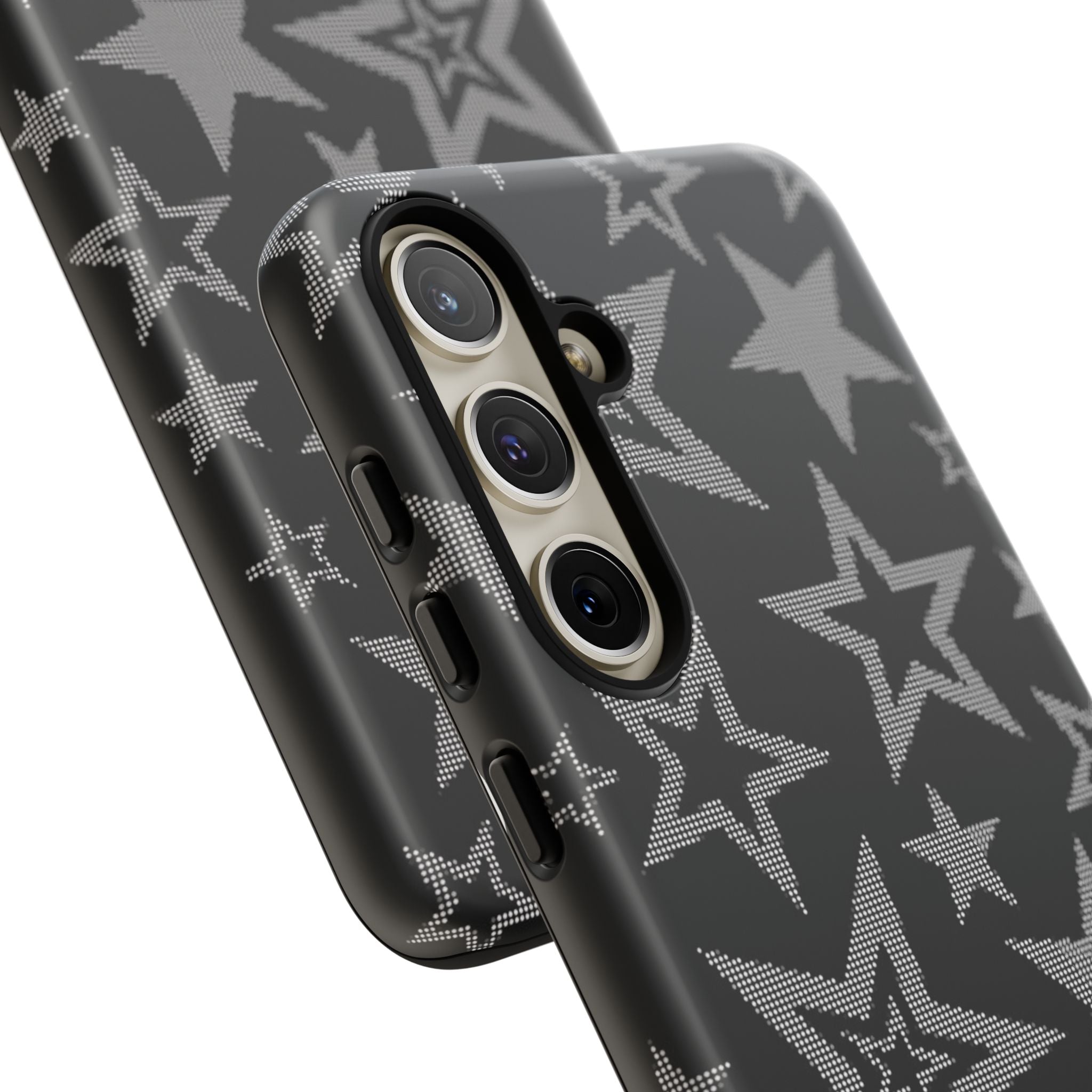Black Star Pattern Tough Phone Case — Durable Protective Phone Cover