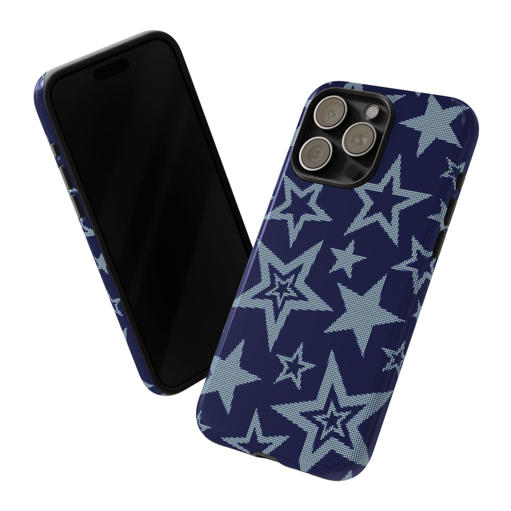 Navy Star Pattern Tough iPhone Case