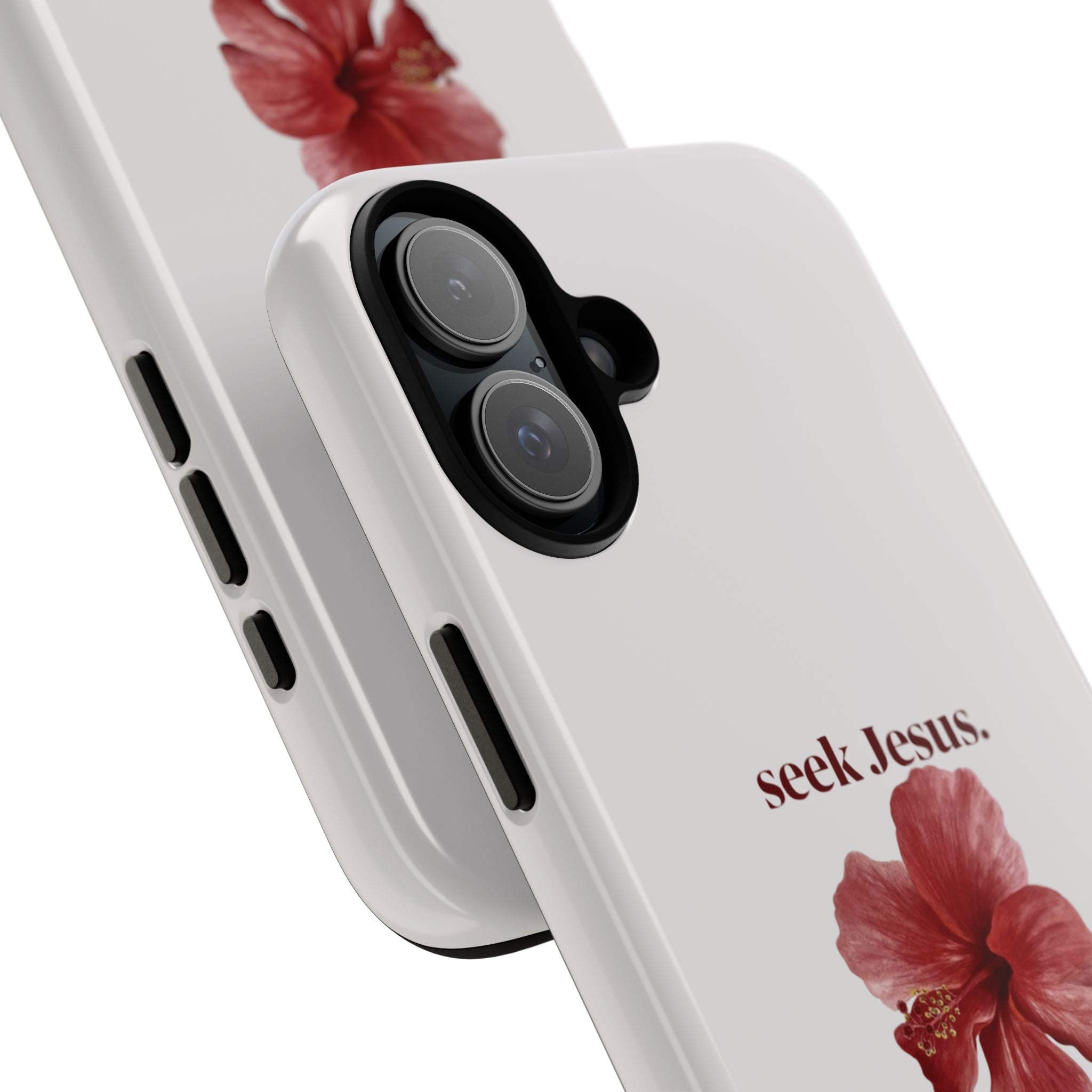 "seek Jesus." Floral Tough Protective Case