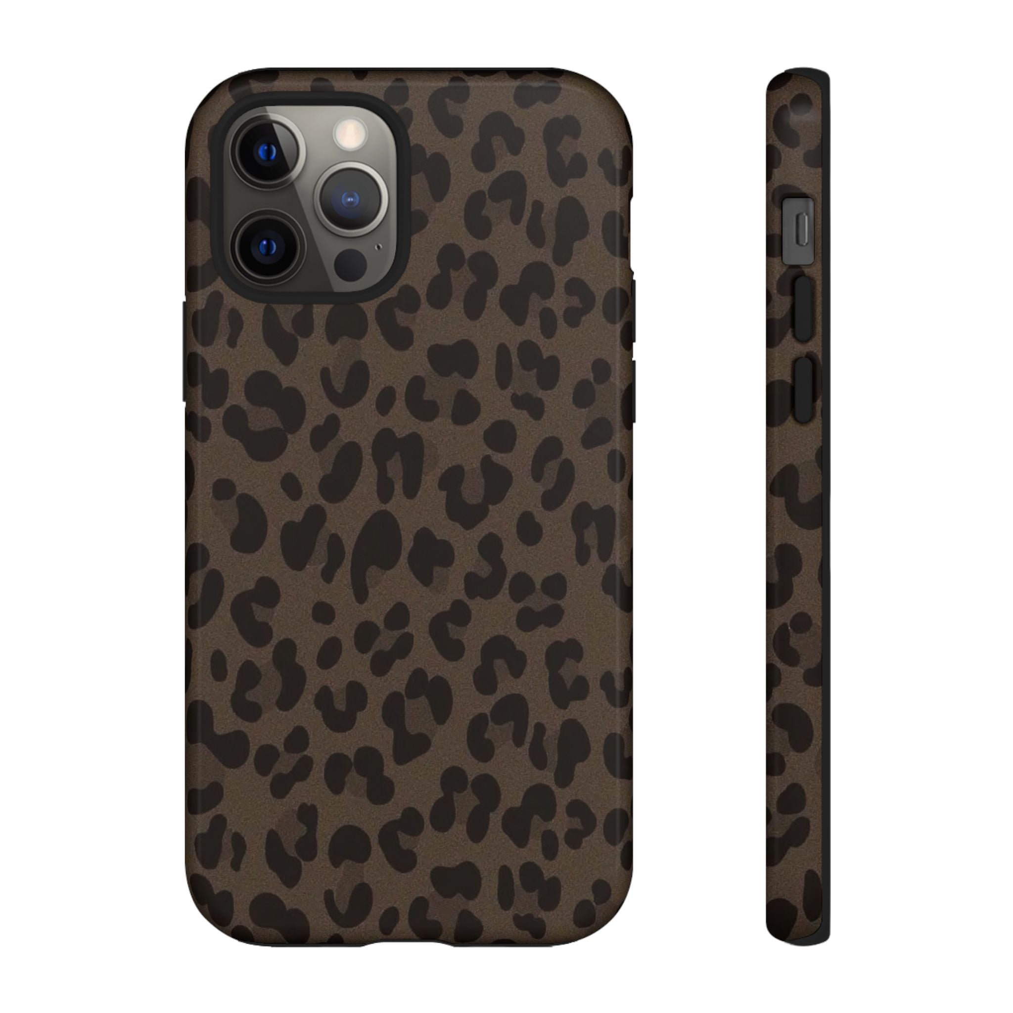 Leopard Print Tough iPhone Case — Durable Brown Animal Pattern Protective Cover