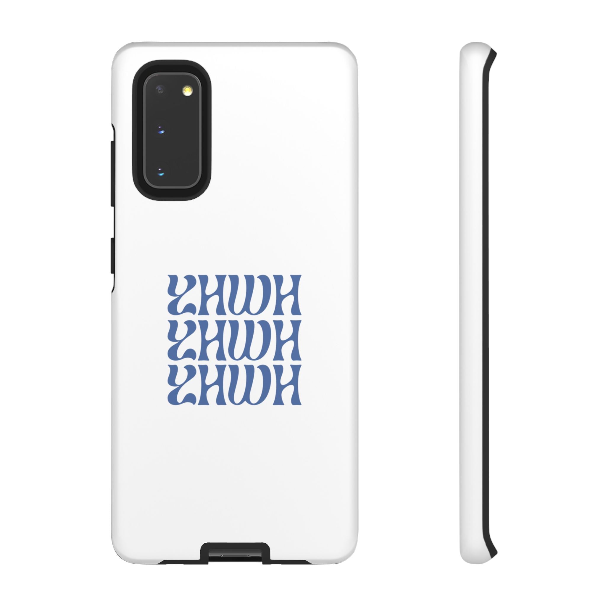 "YHWH" — Retro Blue Wavy Tough Phone Case
