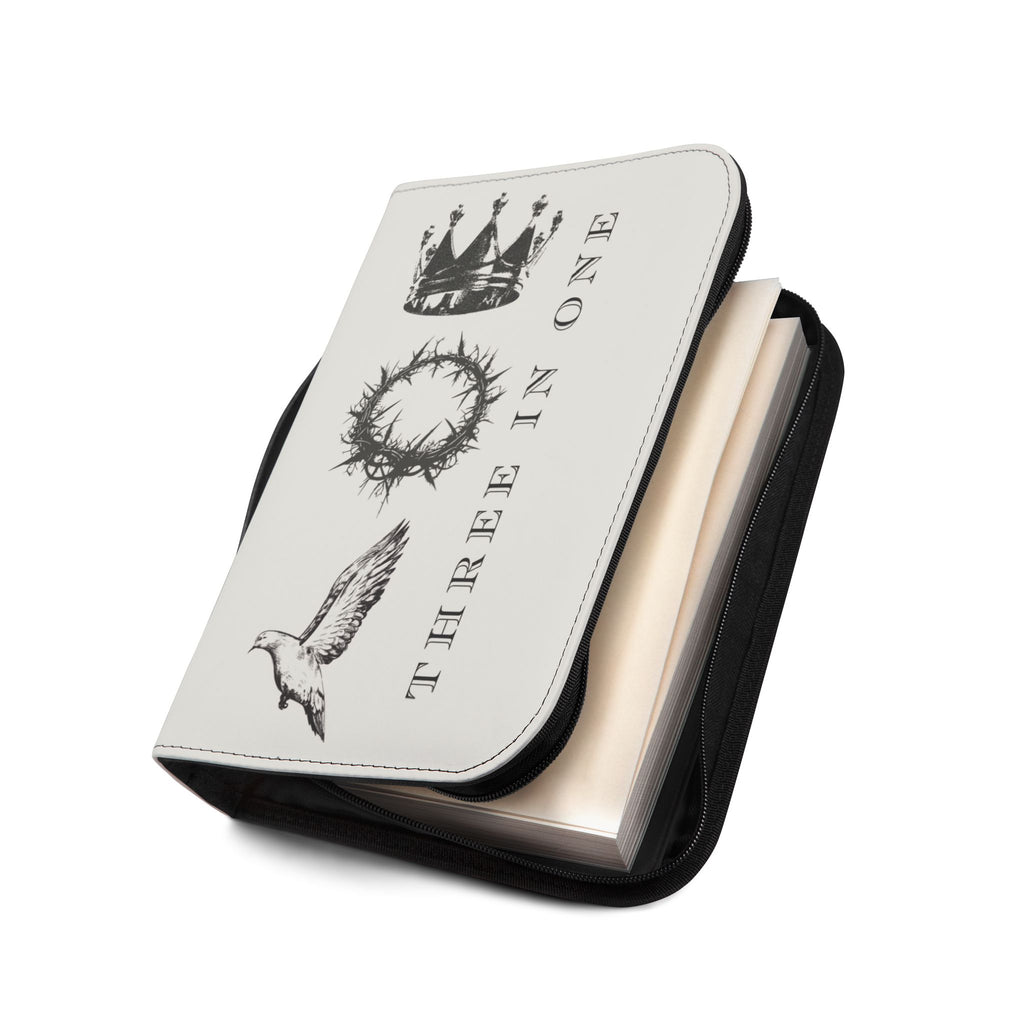 "Three In One" Bible Cover — Crown, Crown of Thorns & Dove  Zippered Case Cover