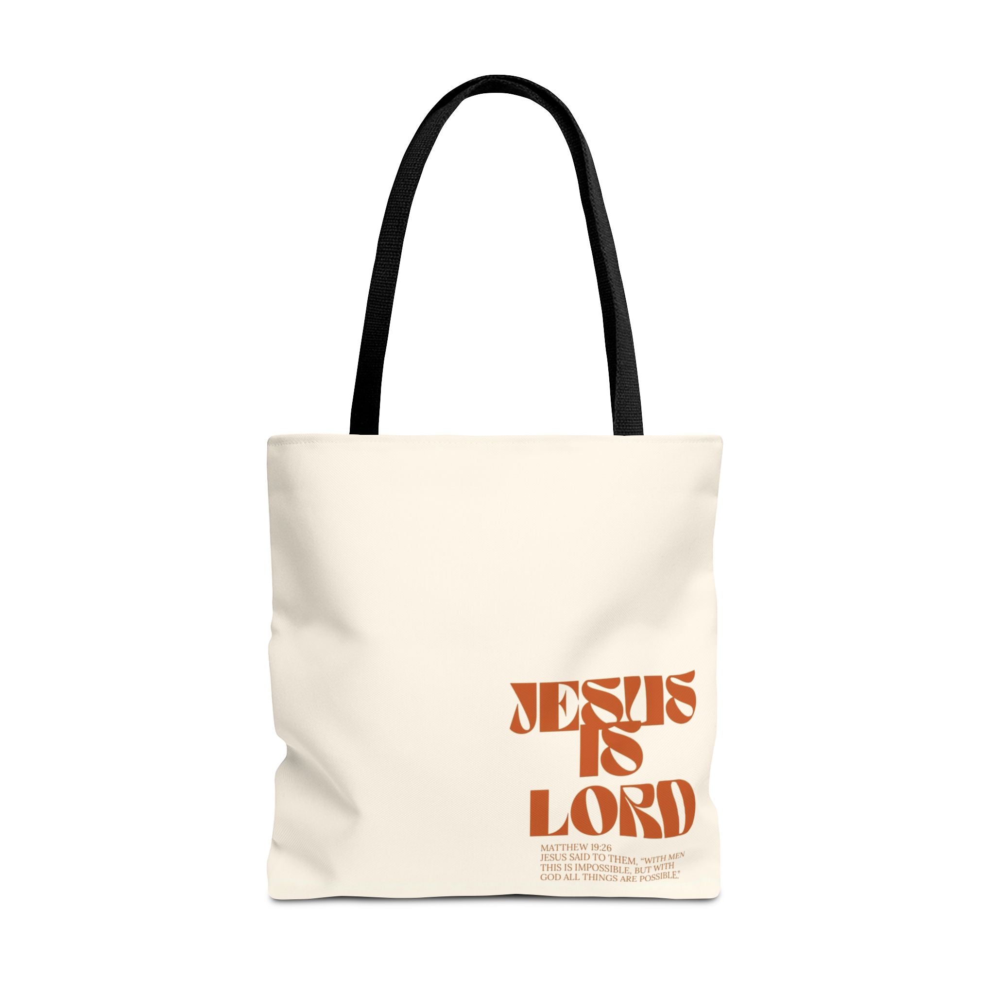 "Jesus Is Lord" Tote Bag — Faith-Based Christian Quote Everyday Tote