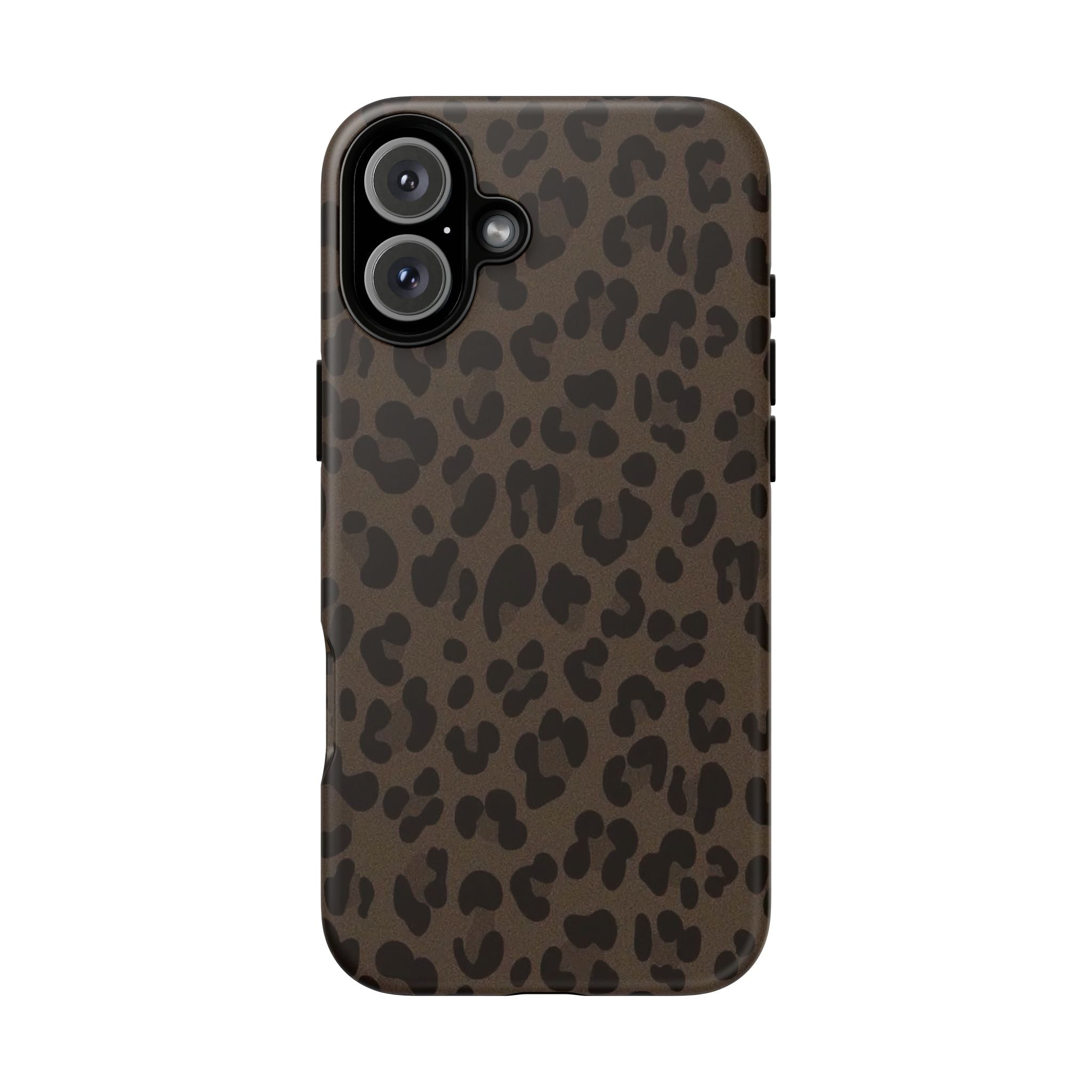 Leopard Print Tough iPhone Case — Durable Brown Animal Pattern Protective Cover
