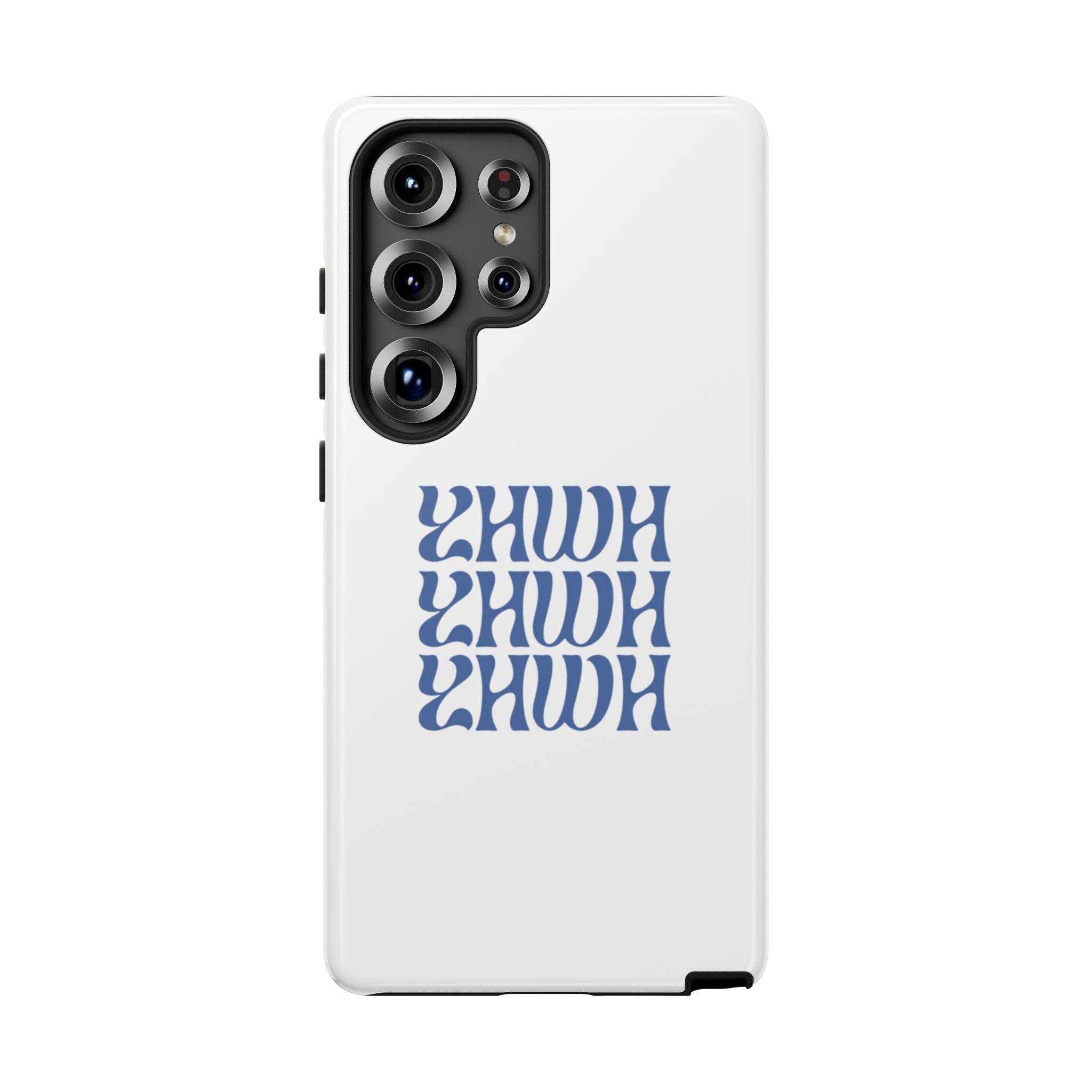 "YHWH" — Retro Blue Wavy Tough Phone Case