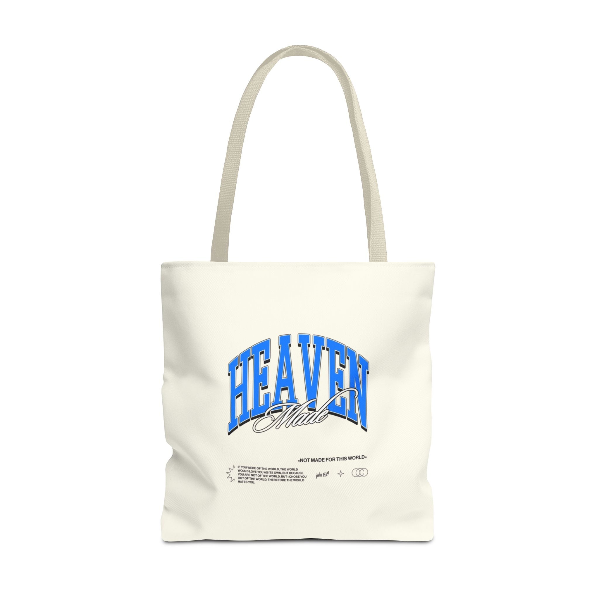 Heaven Music Tote Bag - Retro Blue Graphic All-Over Print