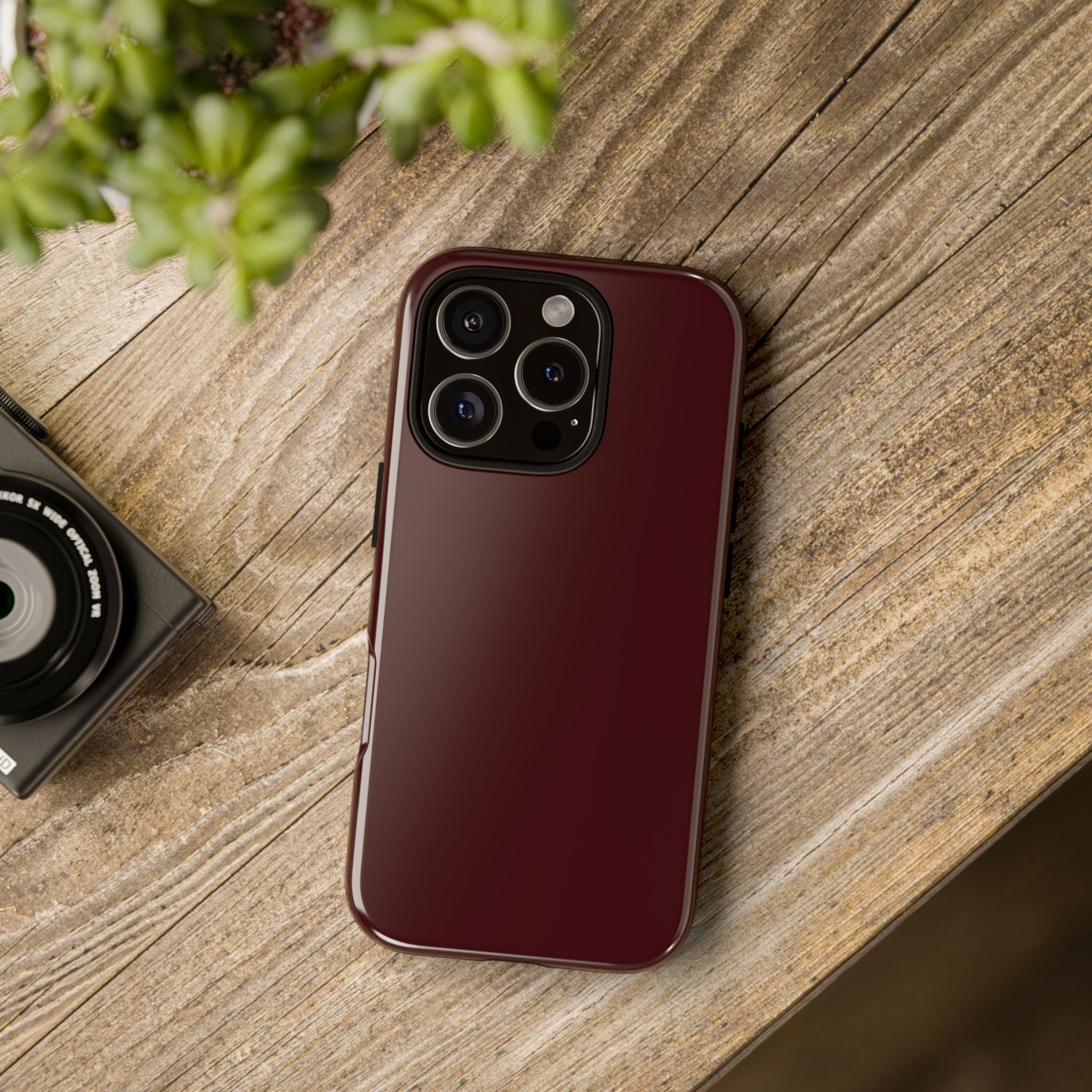 Maroon Tough iPhone Case — Slim Impact-Resistant Protective Cover