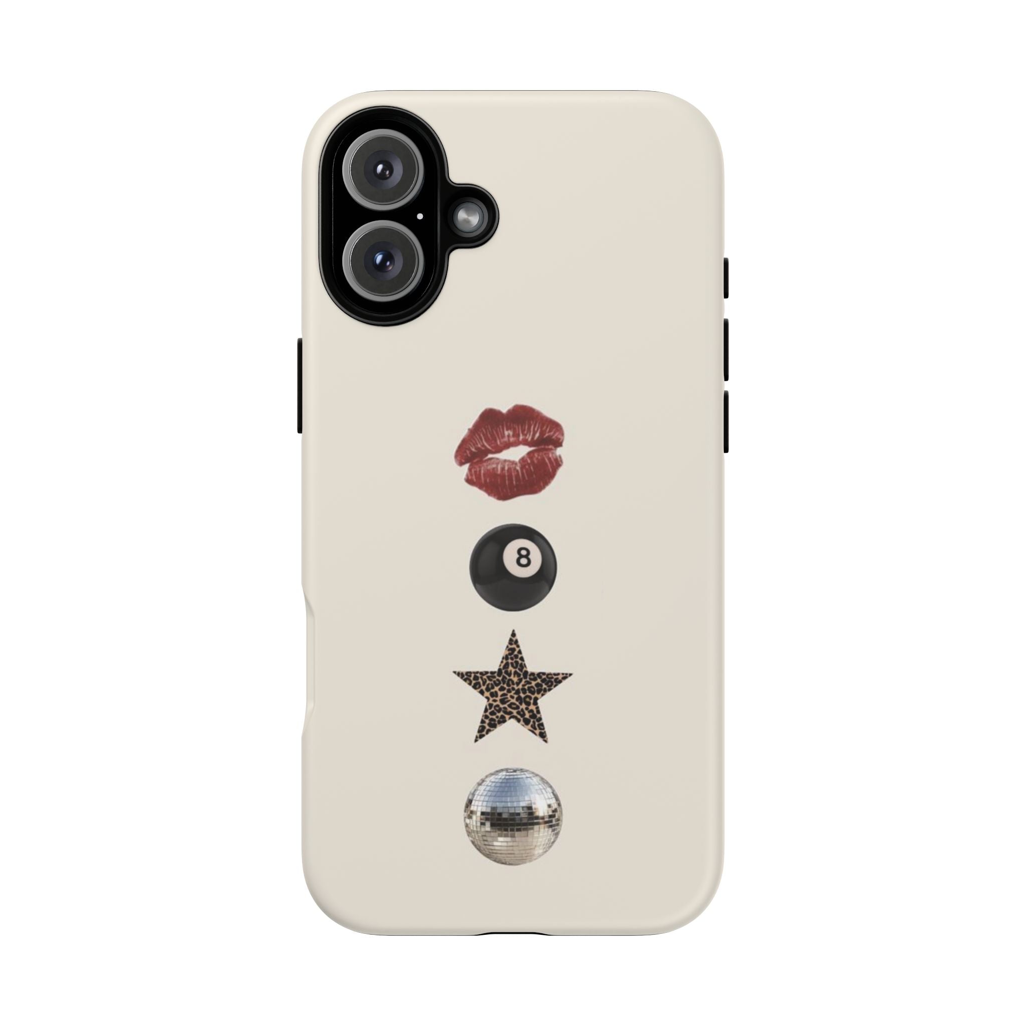 Kiss 8-Ball Star iPhone Case – Trendy Minimalist Protective Cover