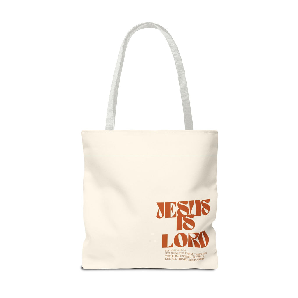 "Jesus Is Lord" Tote Bag — Faith-Based Christian Quote Everyday Tote