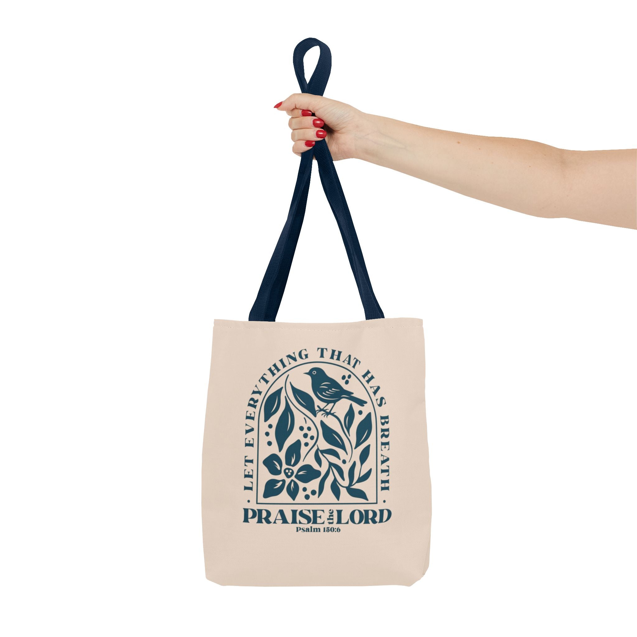 "Praise the Lord" Floral Psalm 150:6 Tote Bag