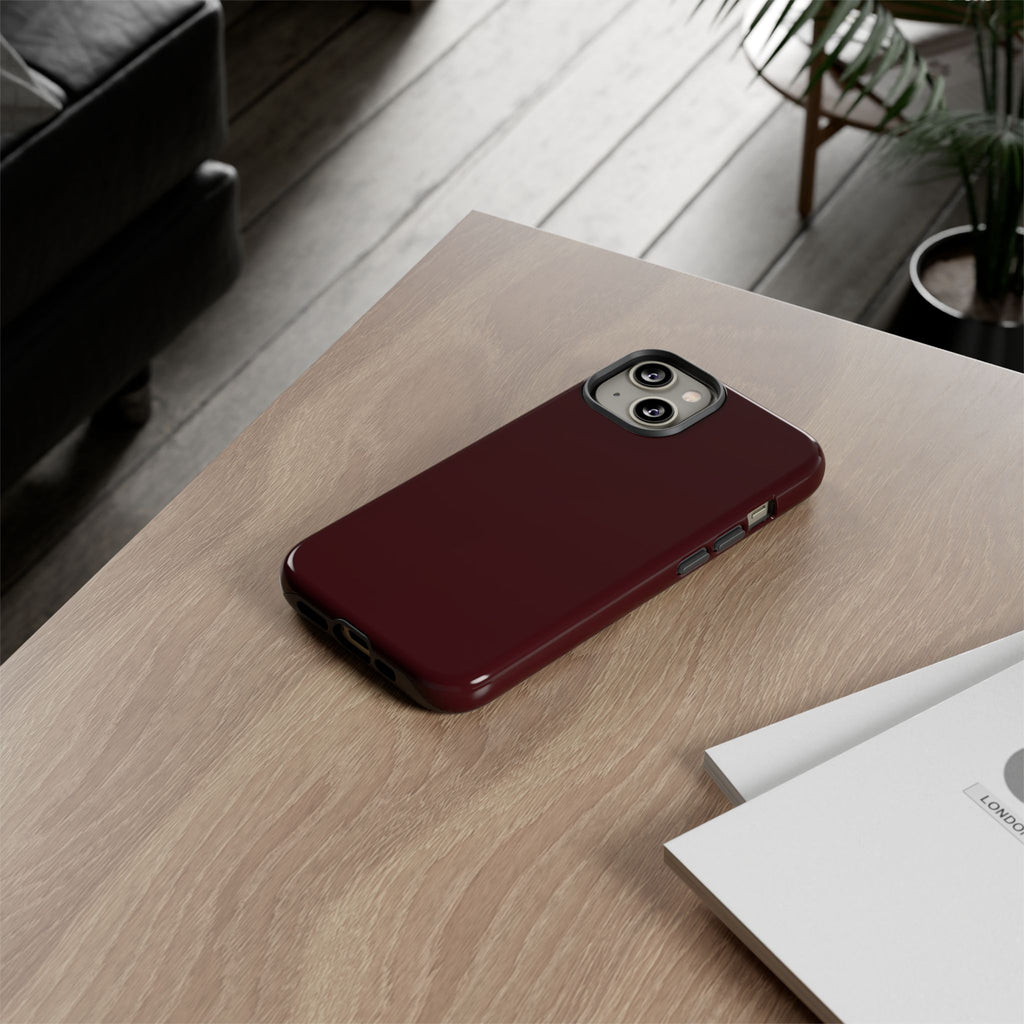 Maroon Tough iPhone Case — Slim Impact-Resistant Protective Cover