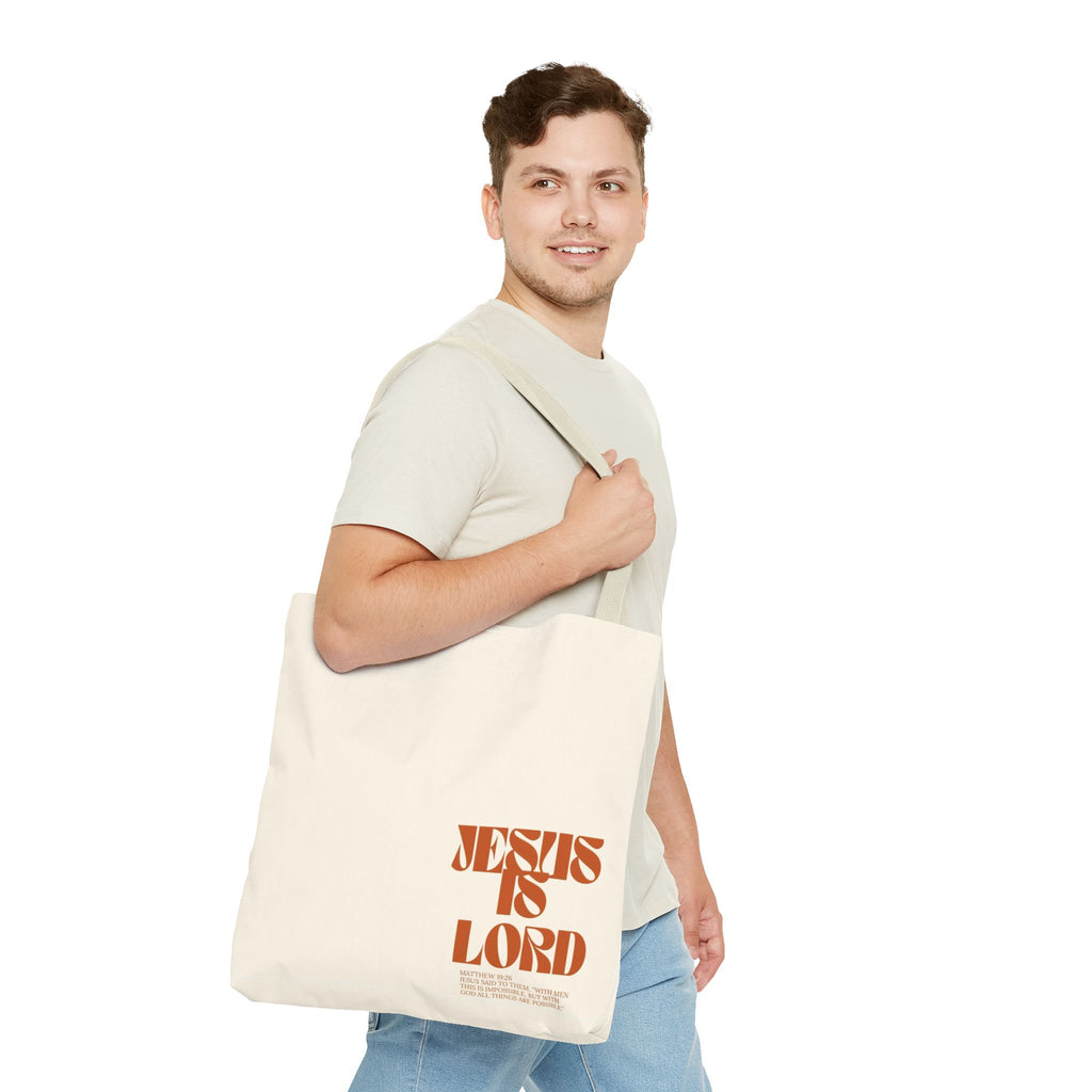 "Jesus Is Lord" Tote Bag — Faith-Based Christian Quote Everyday Tote