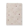 Heart Doodle Softcover Journal — Cream Notebook with Tiny Rust Hearts, Lined Inner Pages