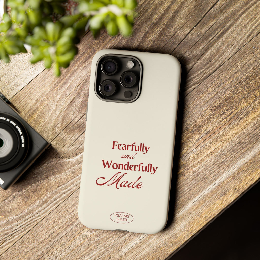 Tough Phone Case — "Fearfully and Wonderfully Made" Christian Scripture Protective Case
