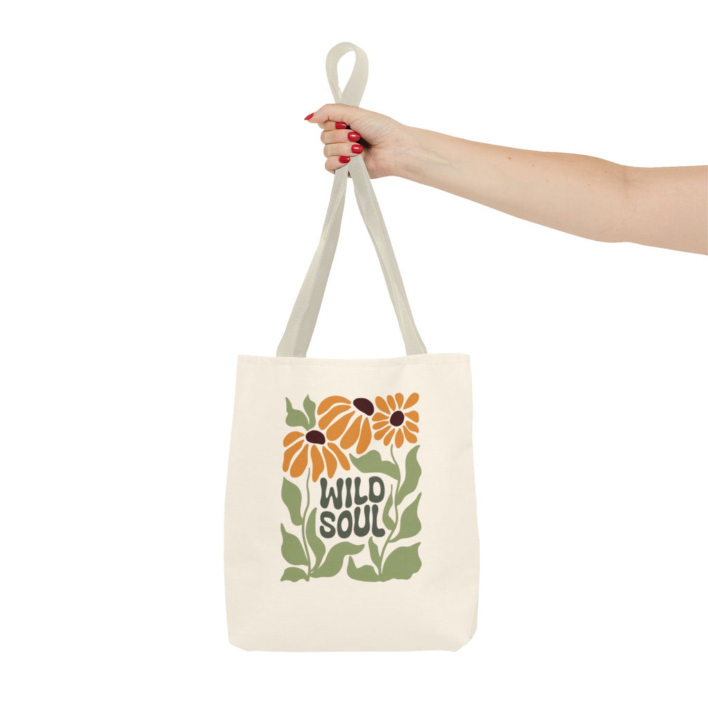 Wild Soul Floral Tote Bag — Boho Sunflower Canvas Carryall