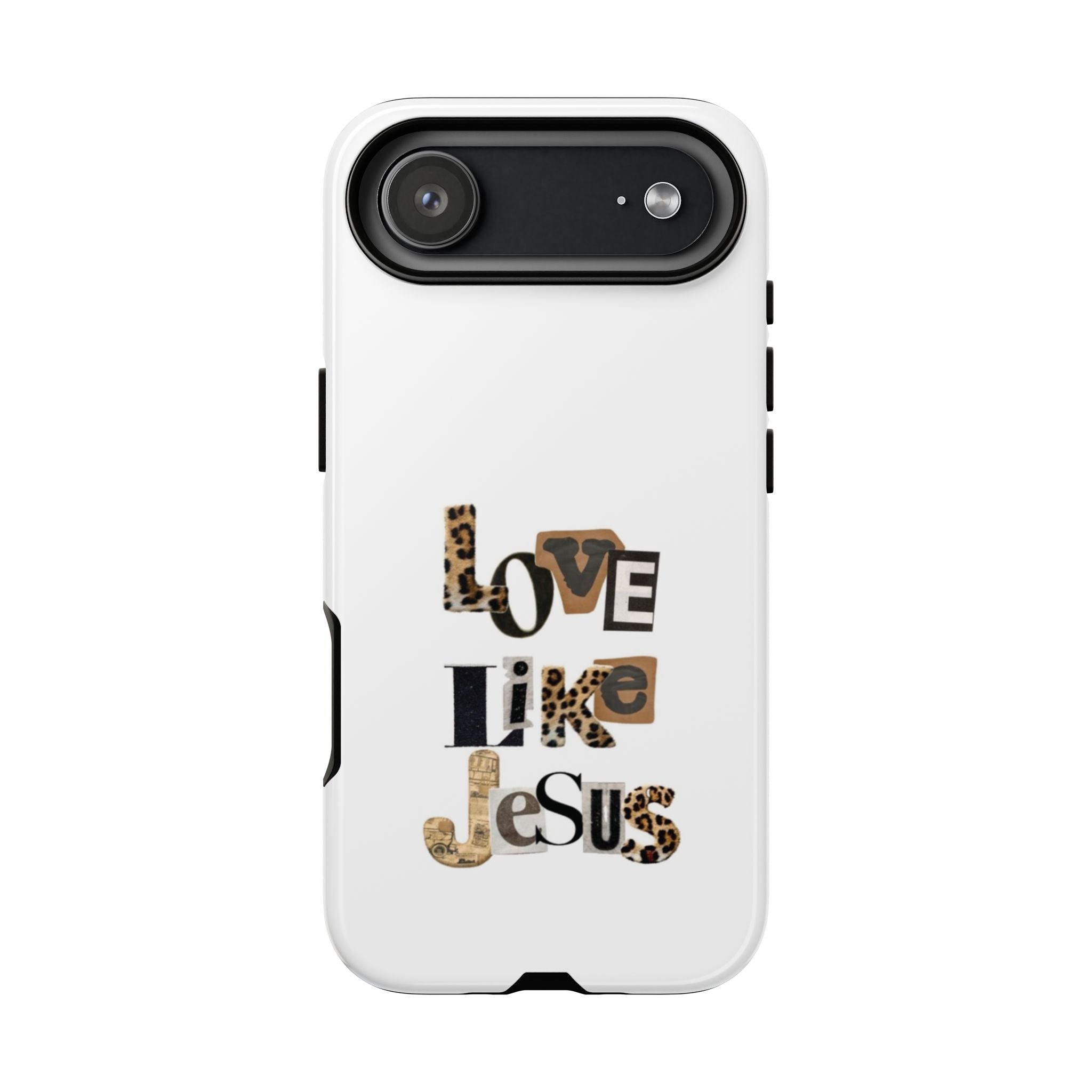 "Love Like Jesus" Leopard Print Christian Tough Phone Case