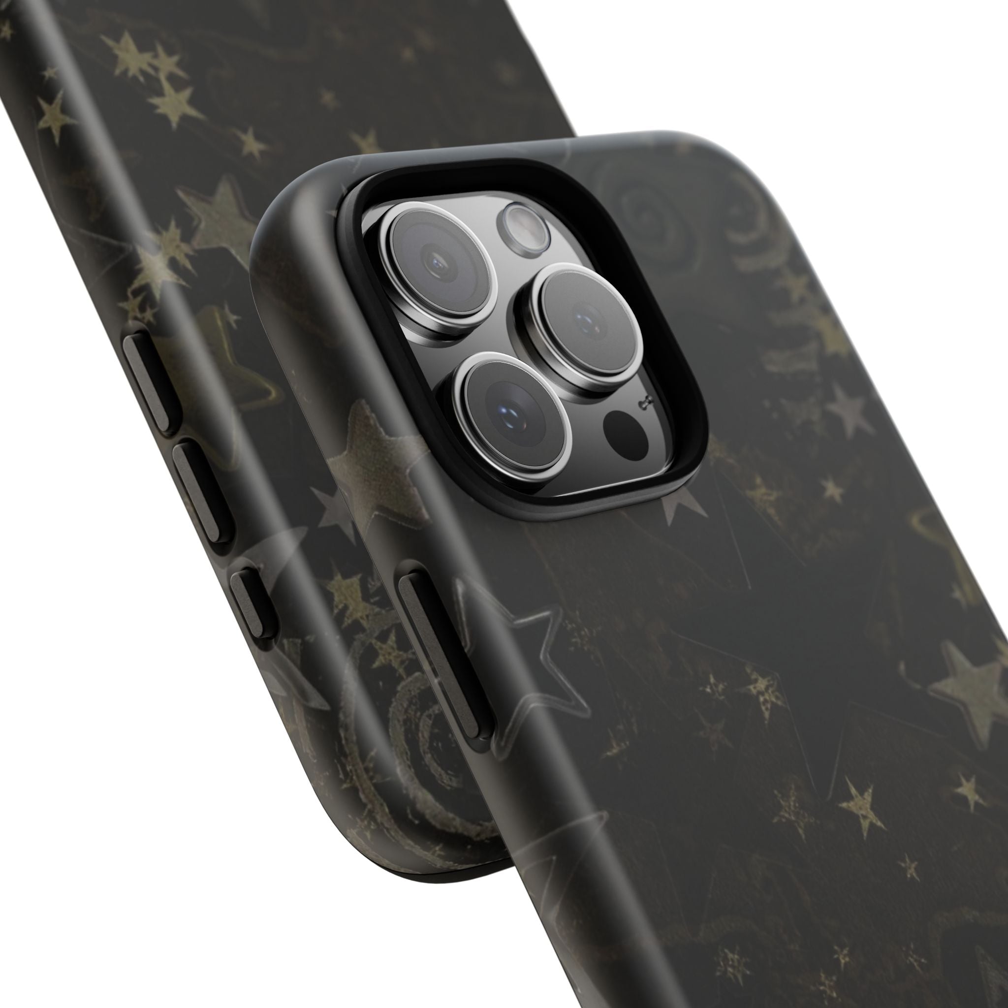 Black Starry iPhone Case – Protective Tough Case with Subtle Galaxy Pattern