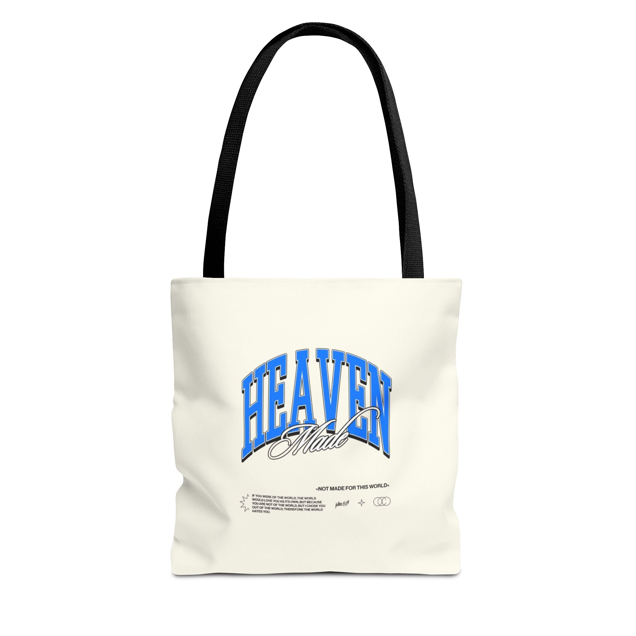 Heaven Music Tote Bag - Retro Blue Graphic All-Over Print
