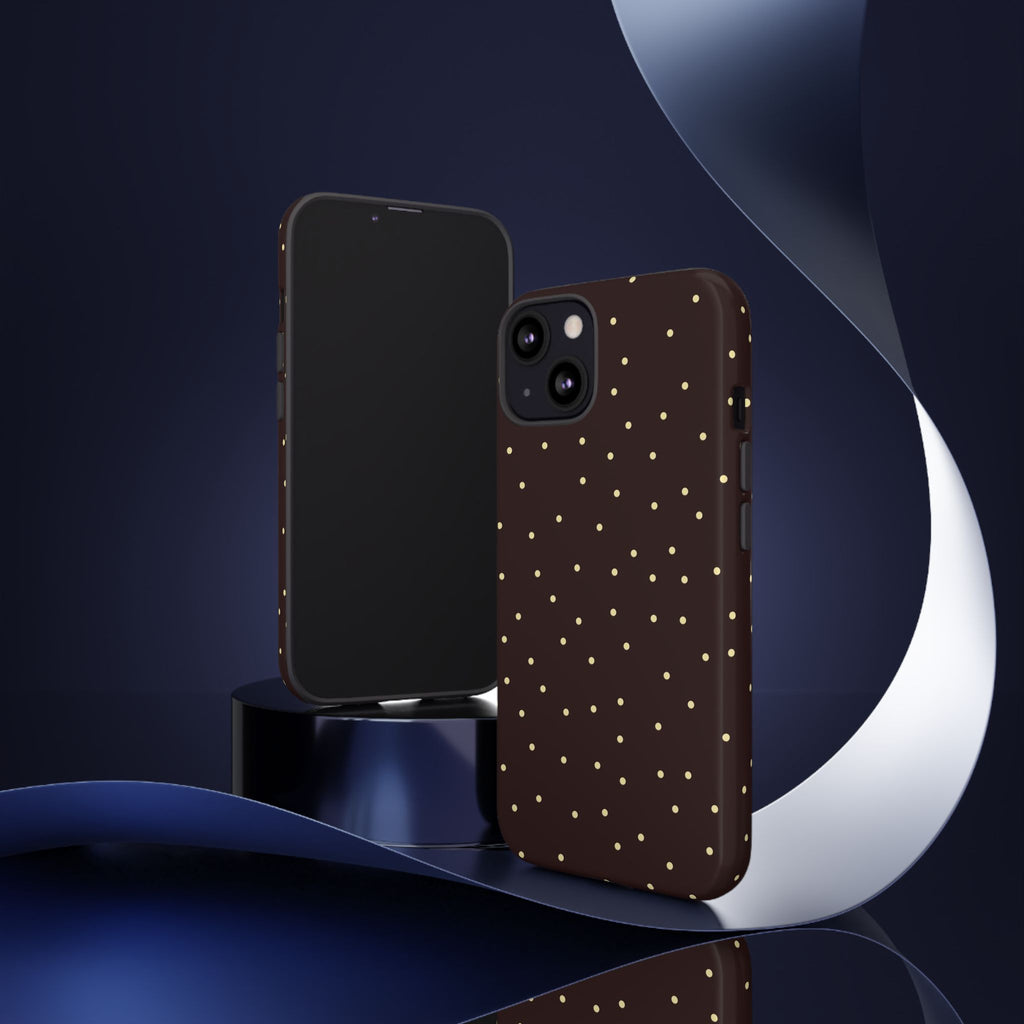 Brown Gold Polka Dot Tough Phone Case
