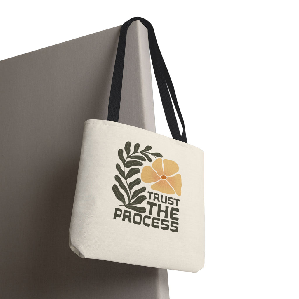 Trust The Process Floral Tote Bag — Inspirational Canvas Shopper