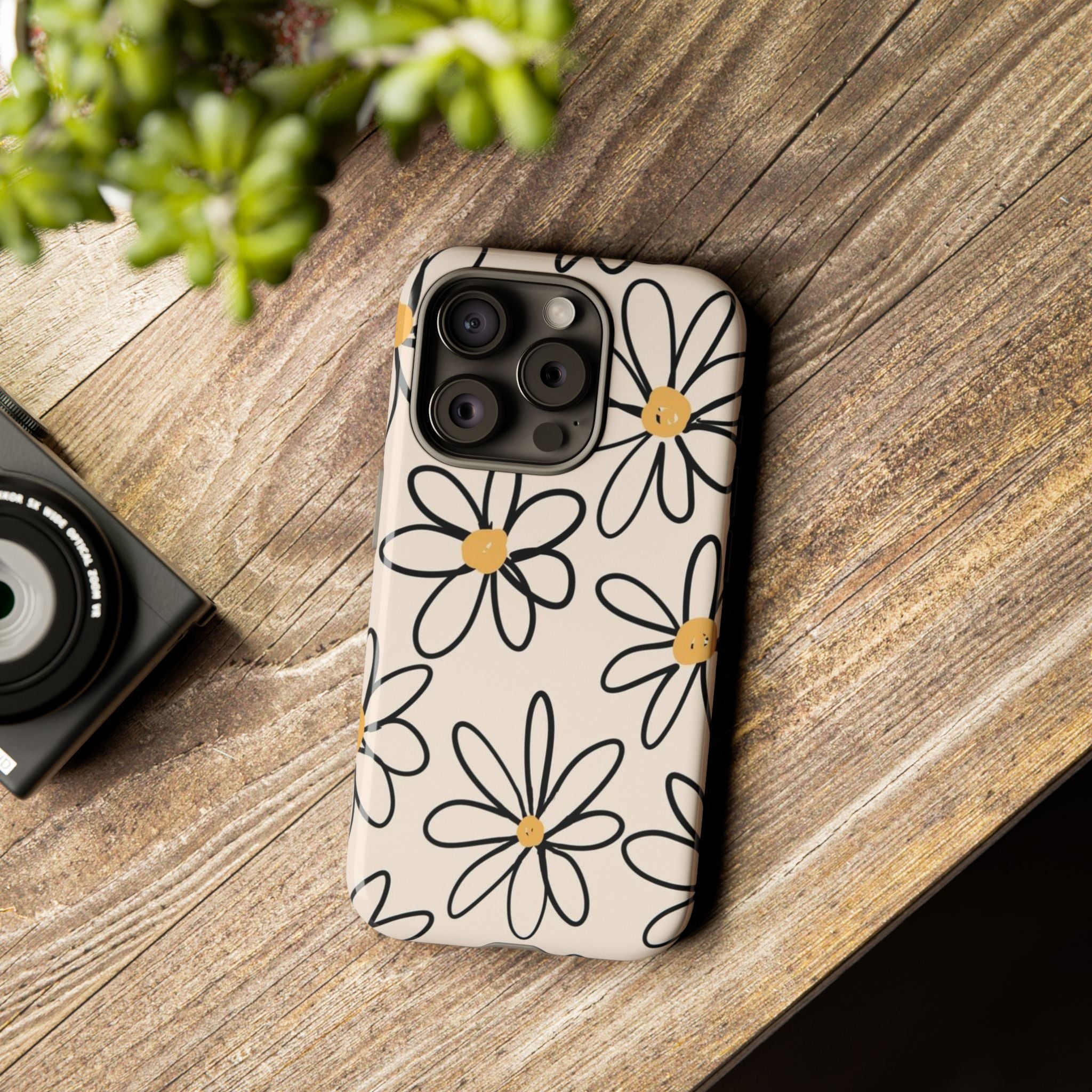 Daisy Sketch iPhone Case — Floral Protective Phone Cover