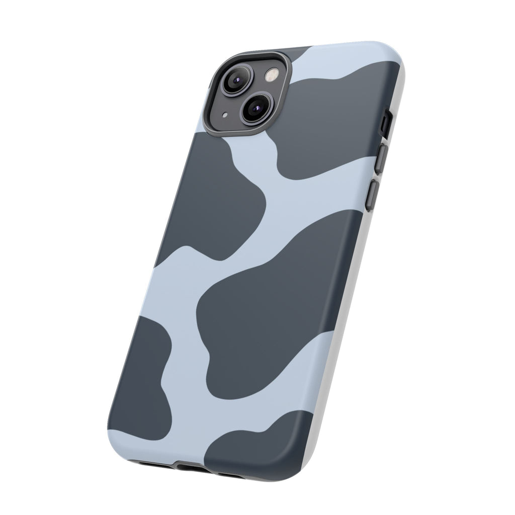 Cow Print Tough iPhone Case — Blue Black Abstract Pattern