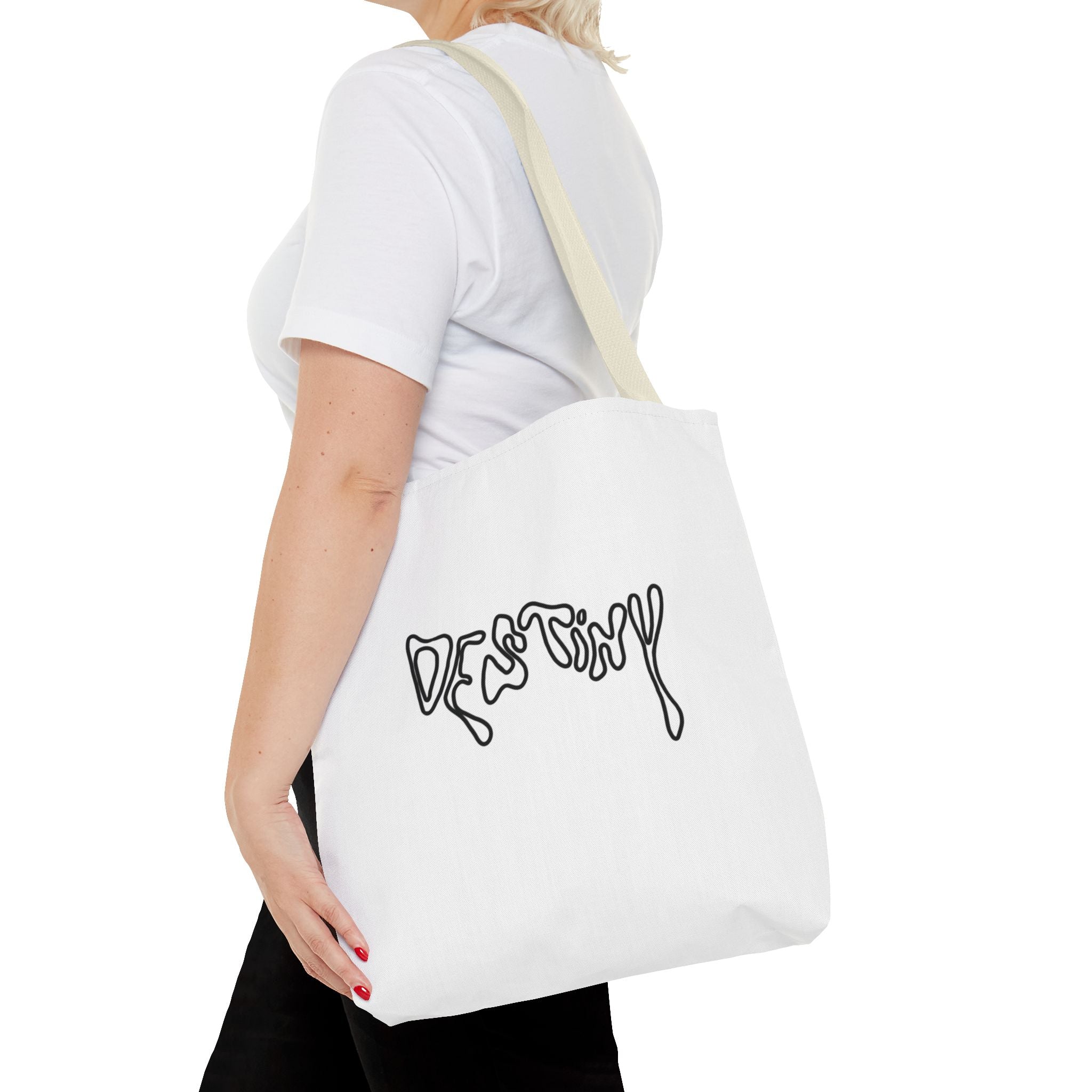 Destiny Script Tote Bag – Minimalist Graphic Canvas Tote