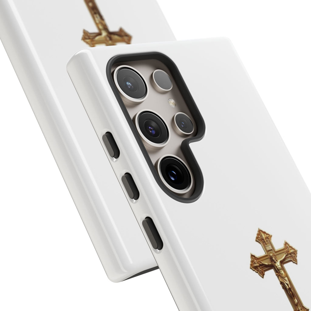 Gold Cross Tough Phone Case | Protective Cover