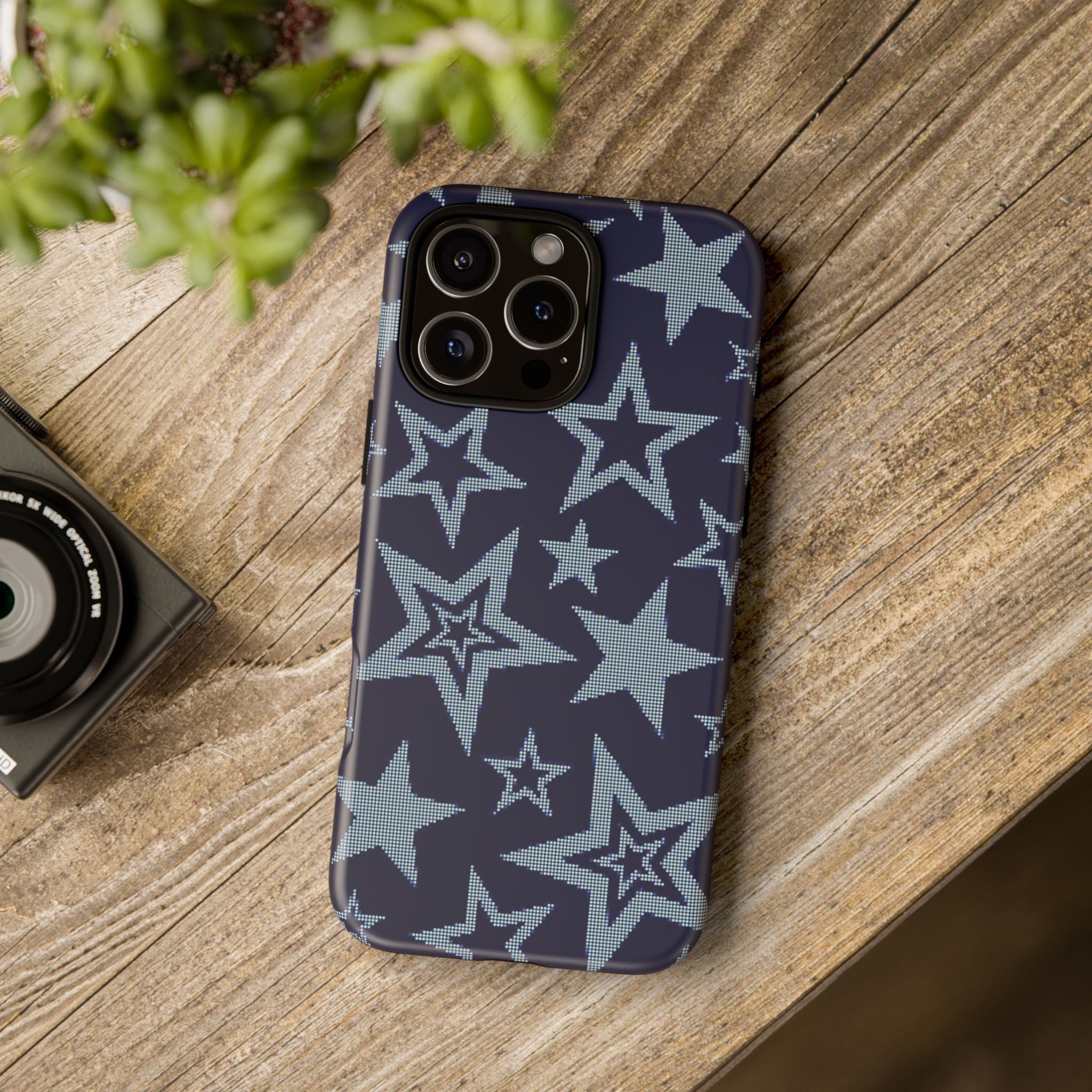 Navy Star Pattern Tough iPhone Case