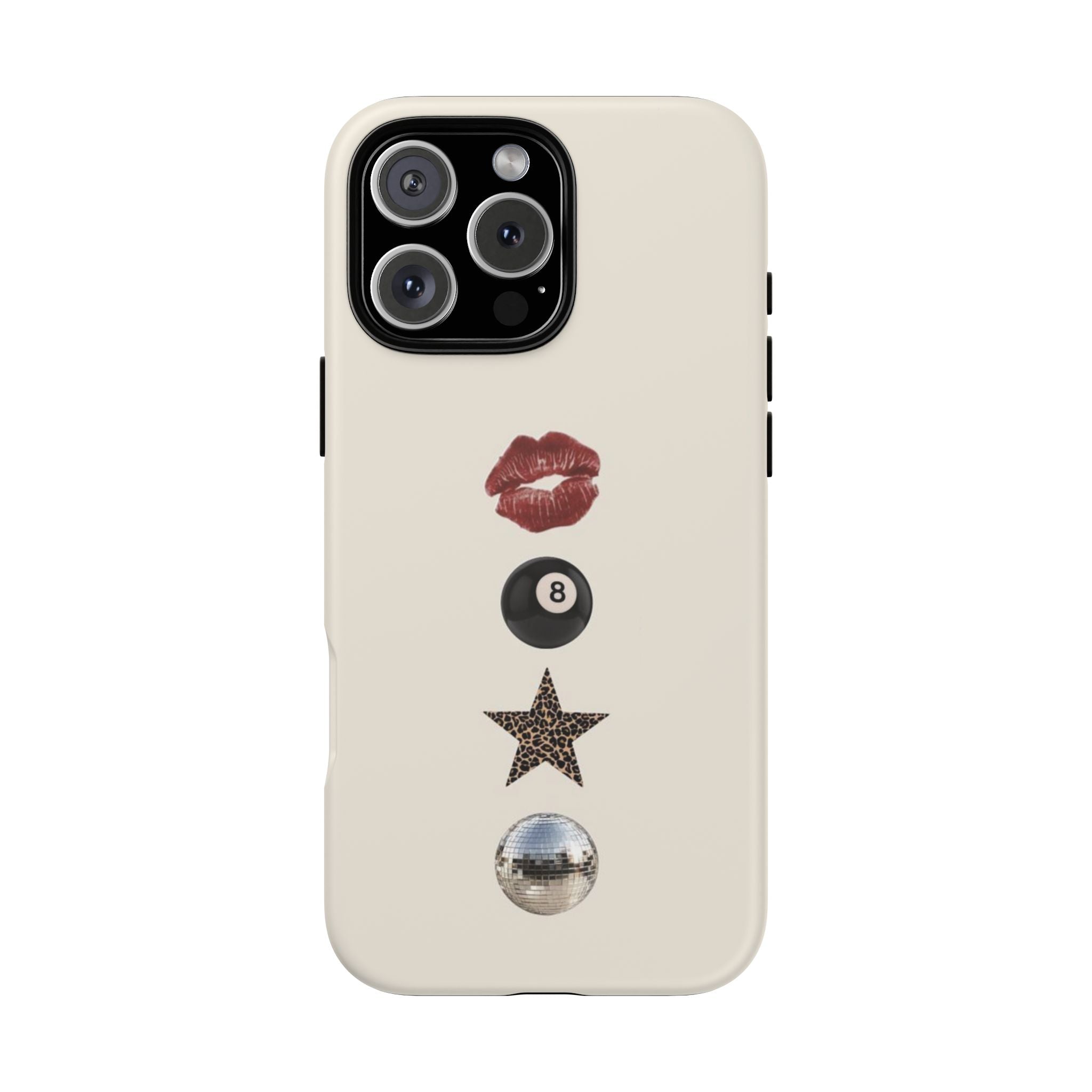Kiss 8-Ball Star iPhone Case – Trendy Minimalist Protective Cover
