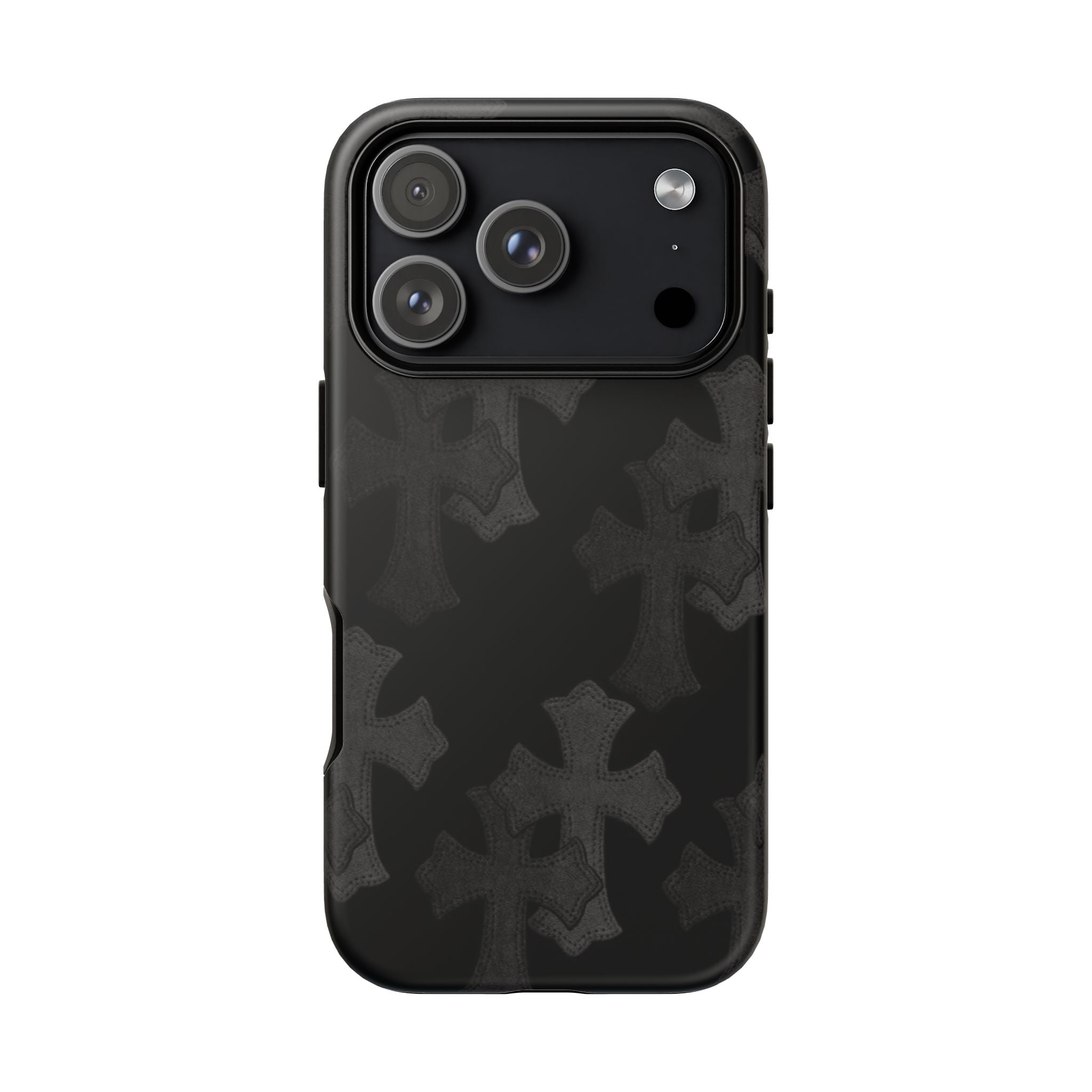 Black Cross Pattern Tough iPhone Case — Gothic Protective iPhone Cover