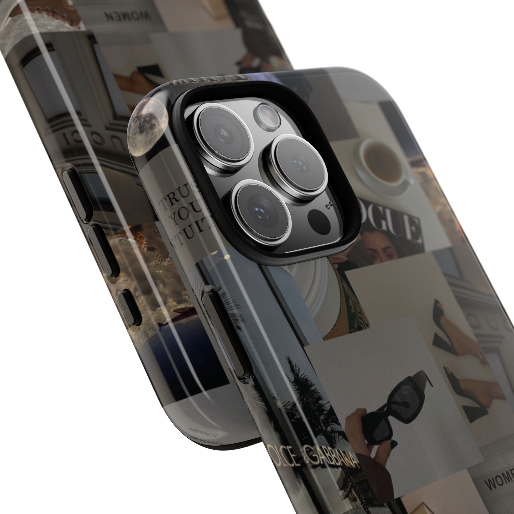 Collage Aesthetic Tough iPhone Case — Chic Cafe & Fashion Mood Board