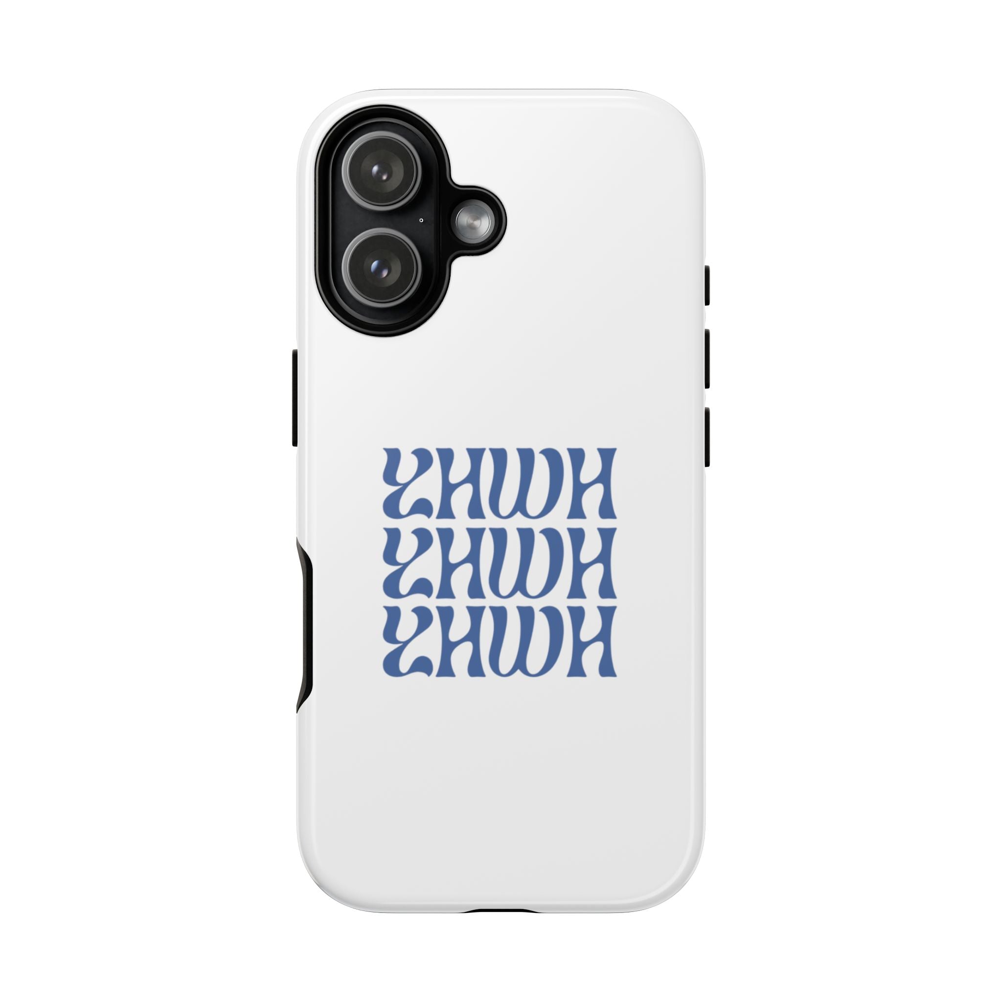 "YHWH" — Retro Blue Wavy Tough Phone Case