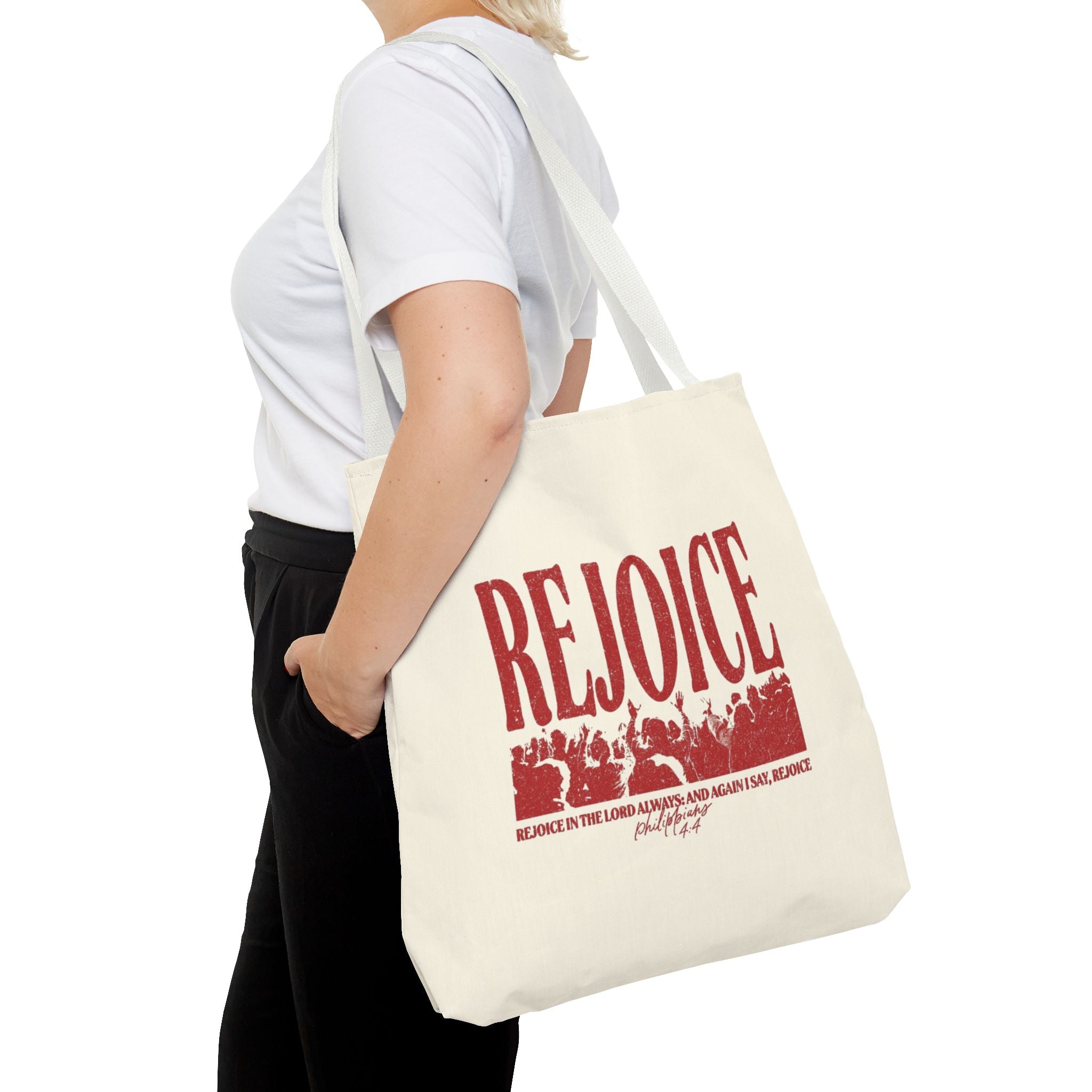 "Rejoice" Graphic Tote Bag