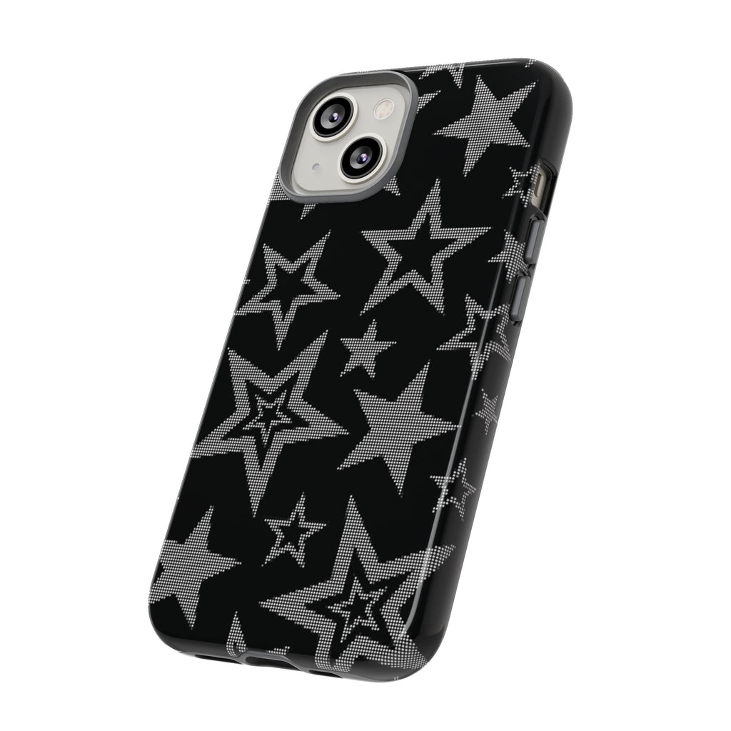 Black Star Pattern Tough Phone Case — Durable Protective Phone Cover