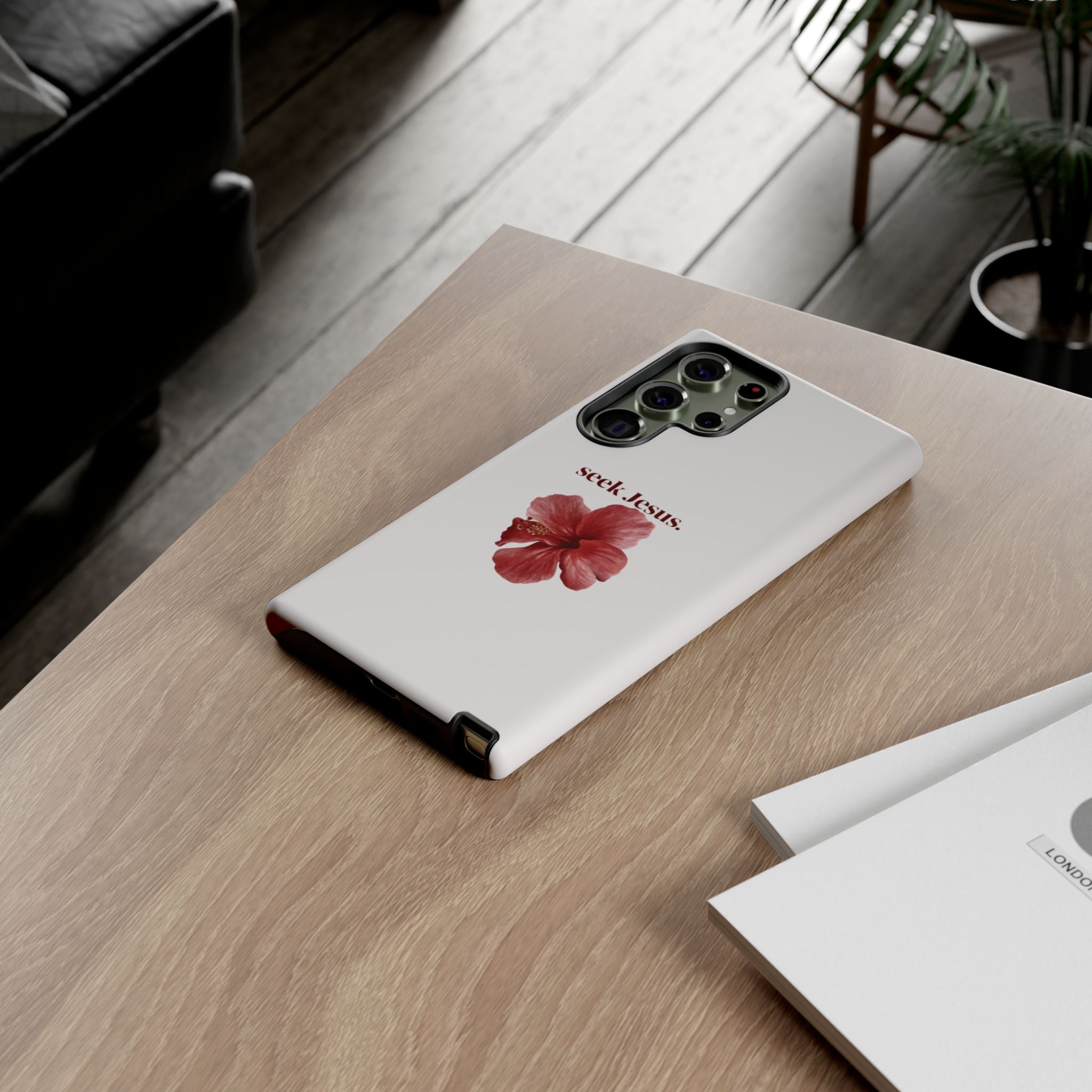 "seek Jesus." Floral Tough Protective Case