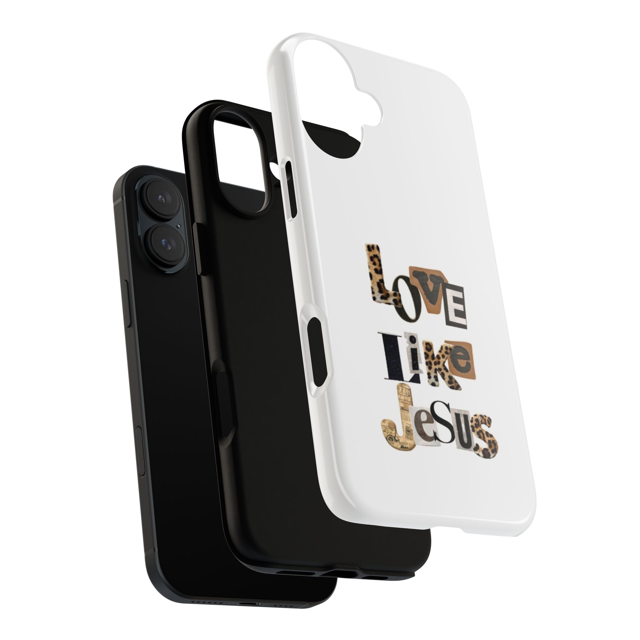 "Love Like Jesus" Leopard Print Christian Tough Phone Case