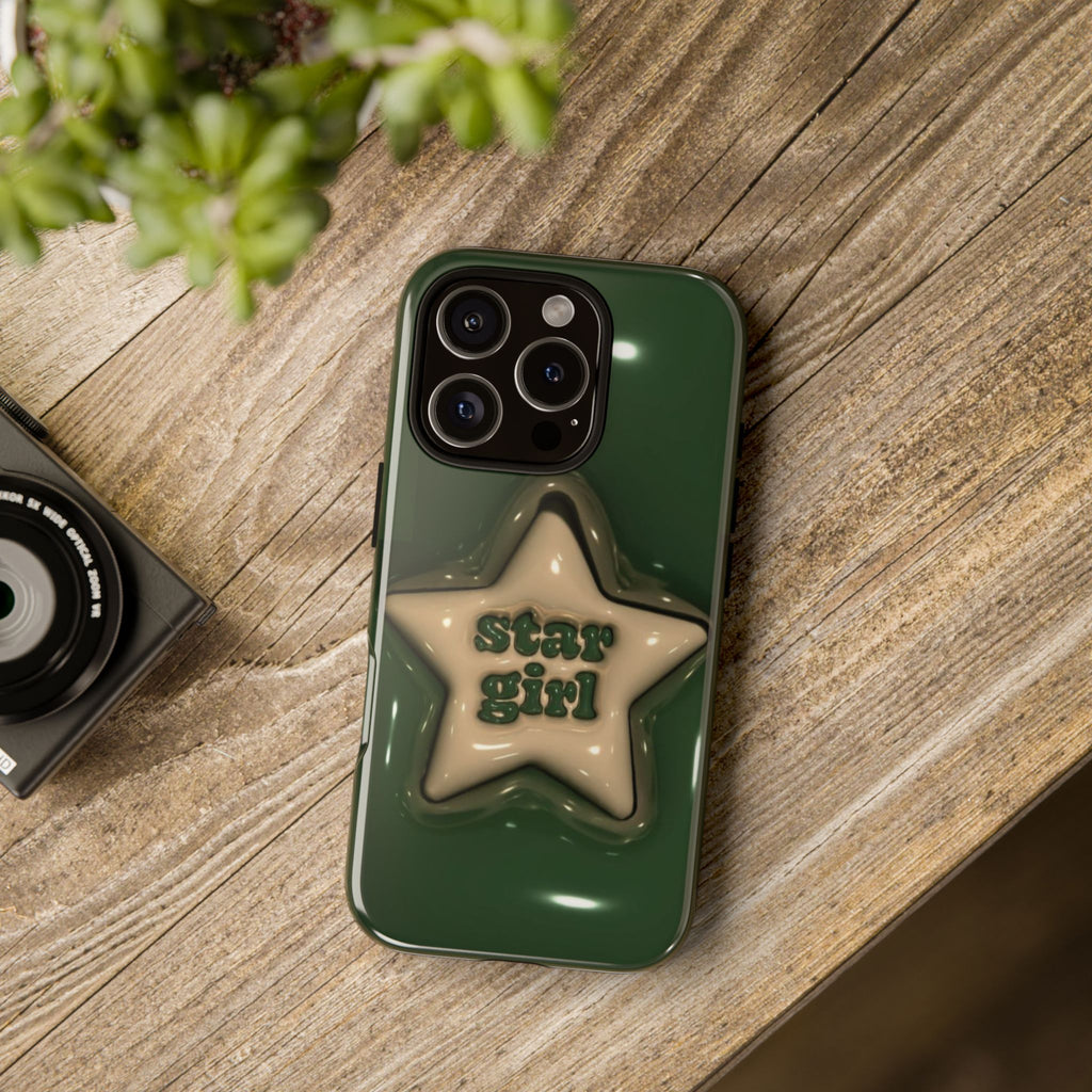 Star Girl iPhone Case — Green Star Protective Case