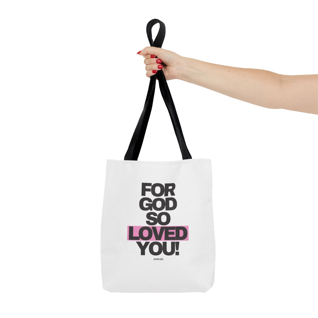 For God So Loved You Tote Bag — Inspirational Christian Canvas Tote