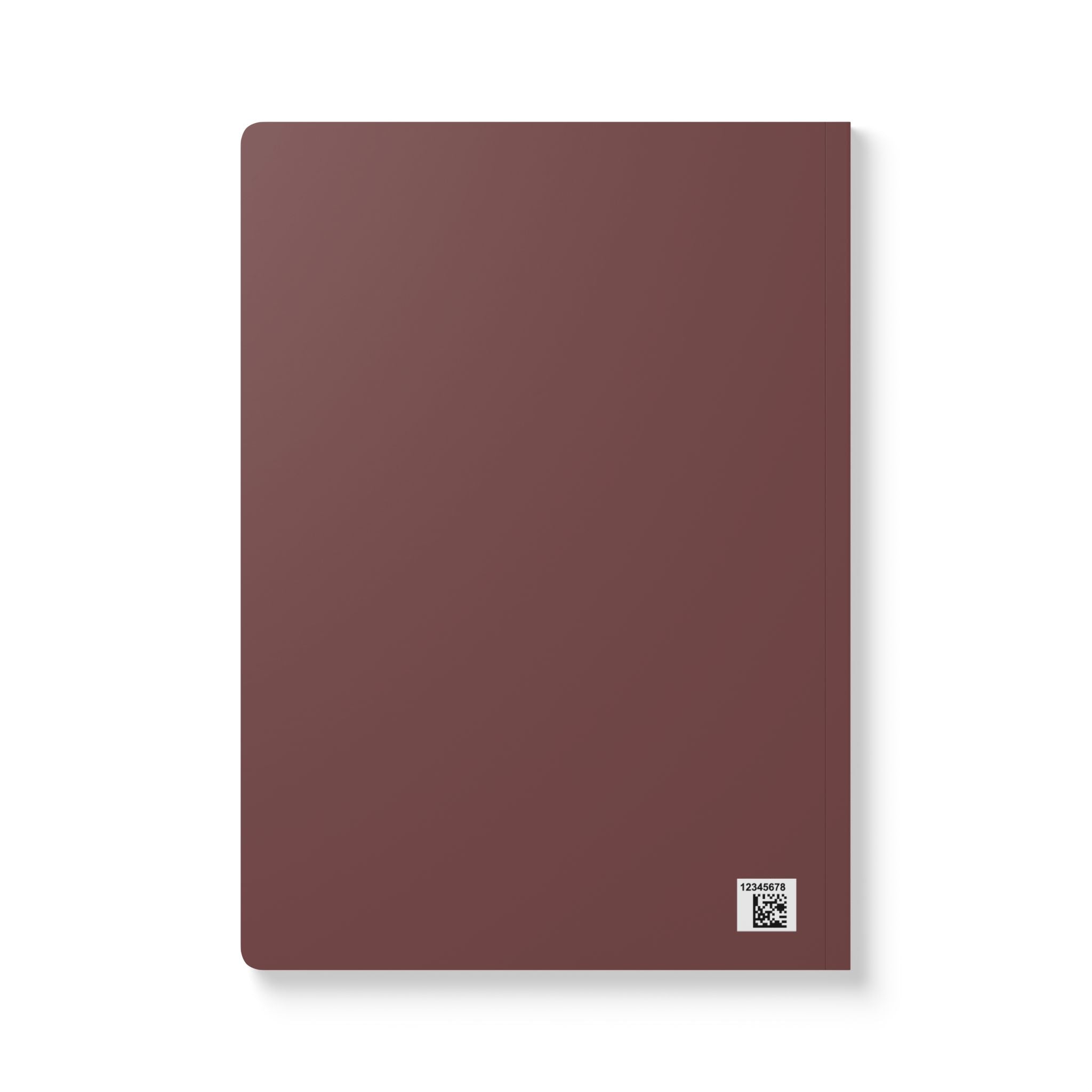 Abstract Faces Softcover Journal — Burgundy Line Art Notebook