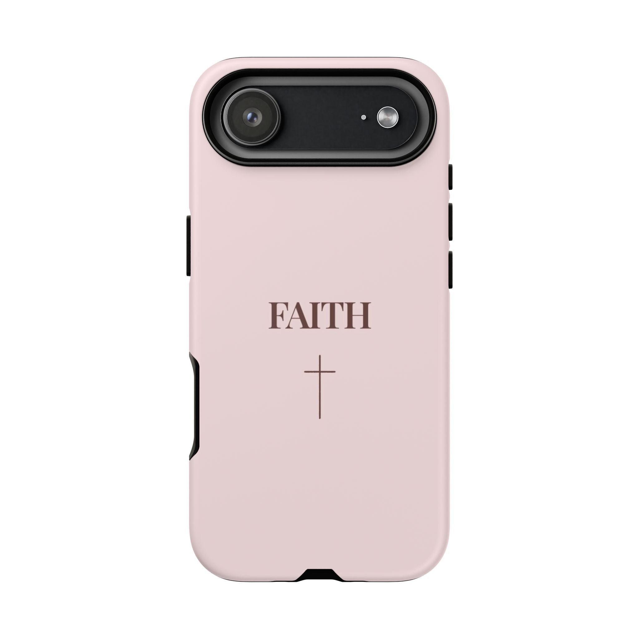 Faith Cross Tough Phone Case — Minimal Pink Christian iPhone Cover