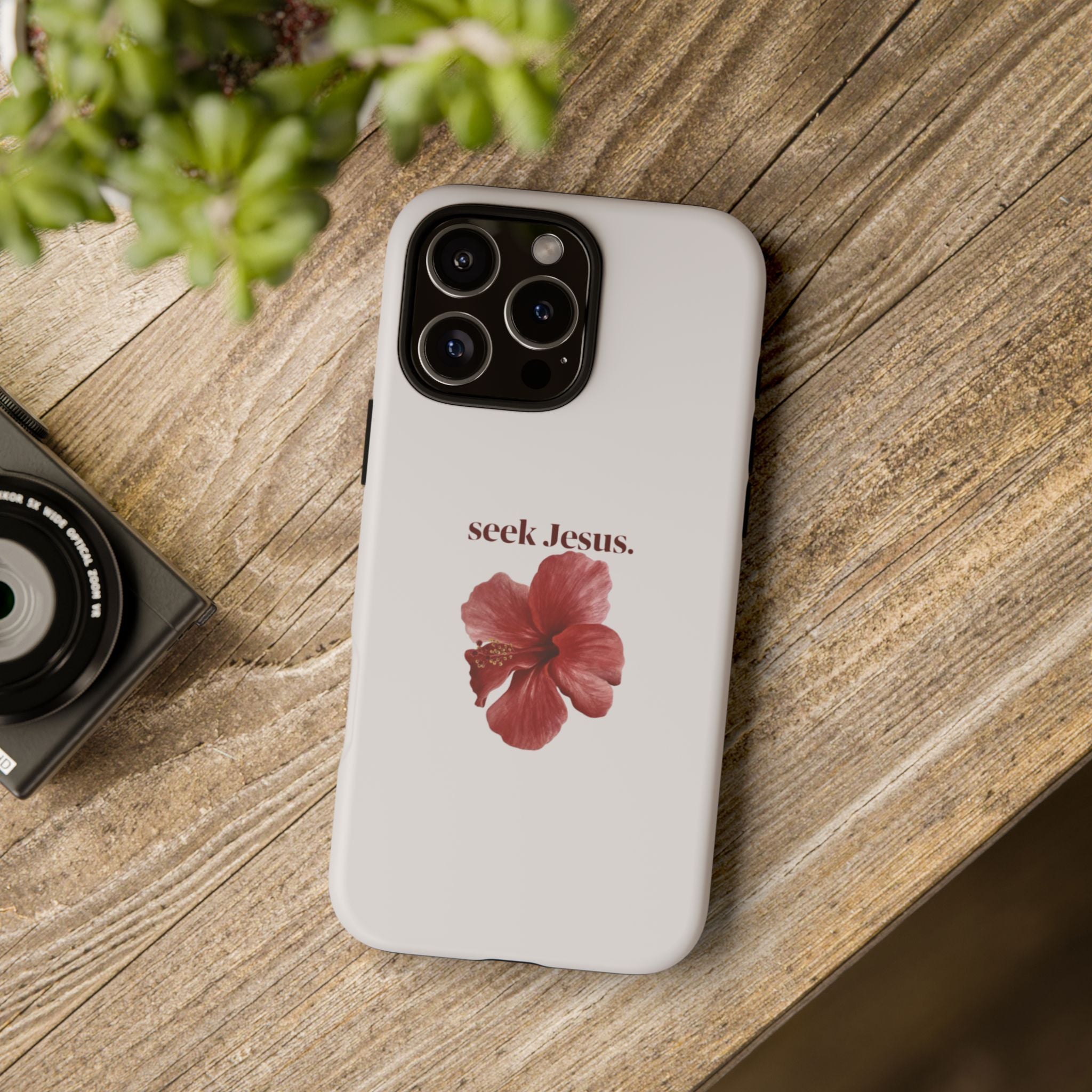 "seek Jesus." Floral Tough Protective Case