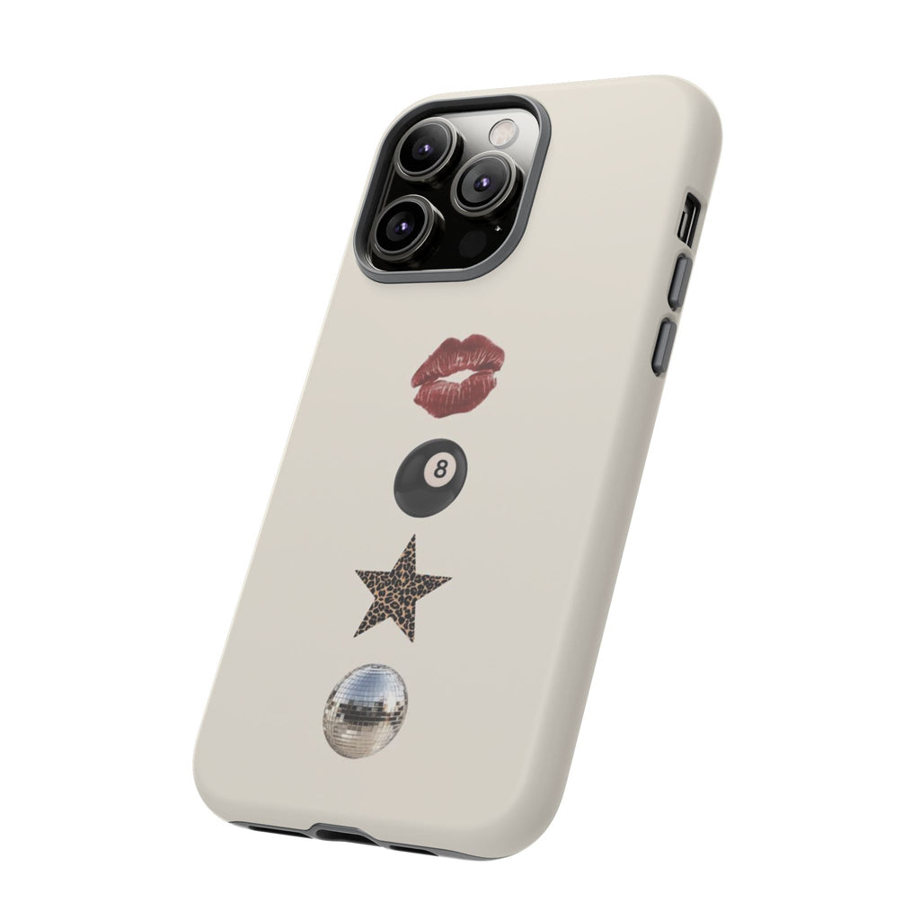 Kiss 8-Ball Star iPhone Case – Trendy Minimalist Protective Cover