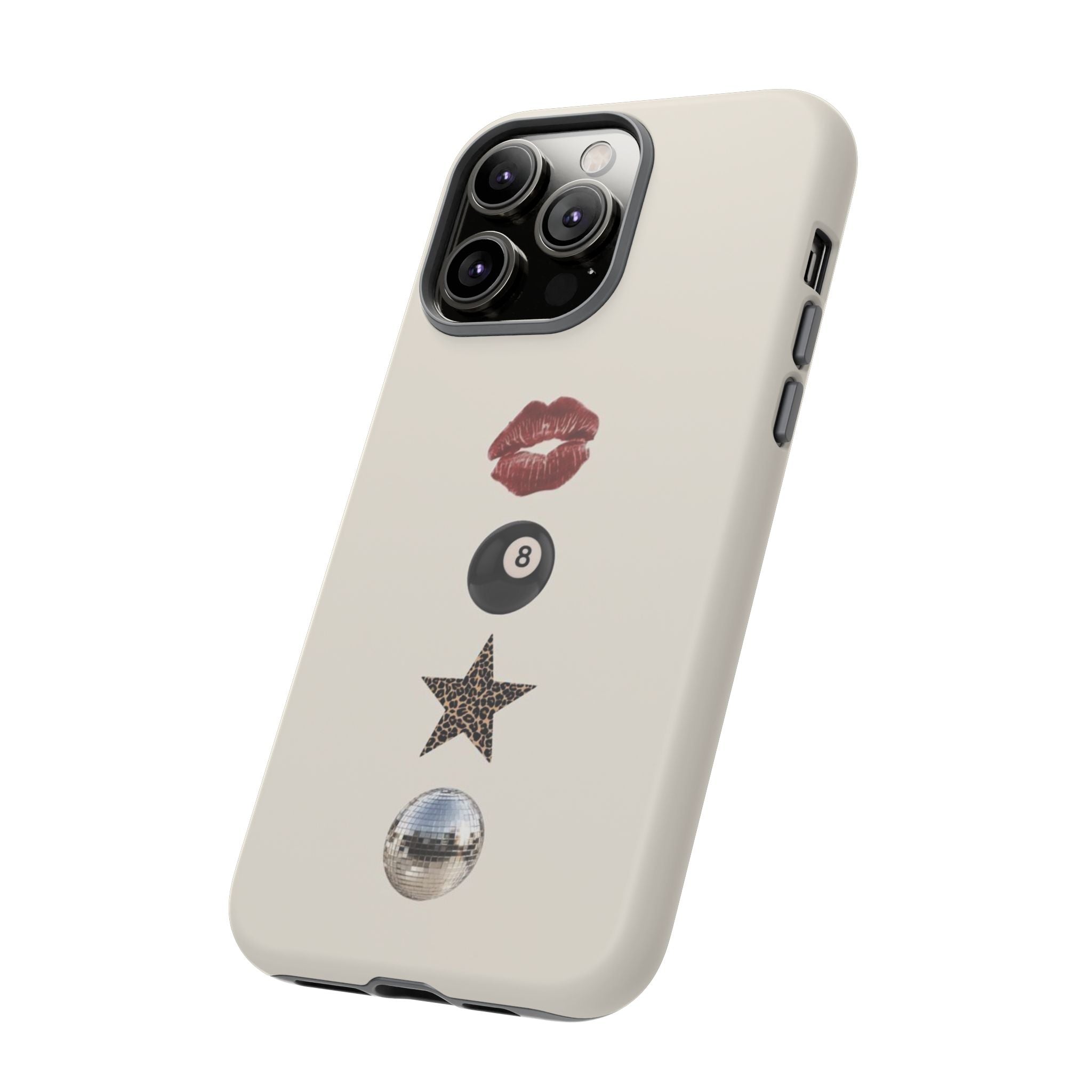 Kiss 8-Ball Star iPhone Case – Trendy Minimalist Protective Cover