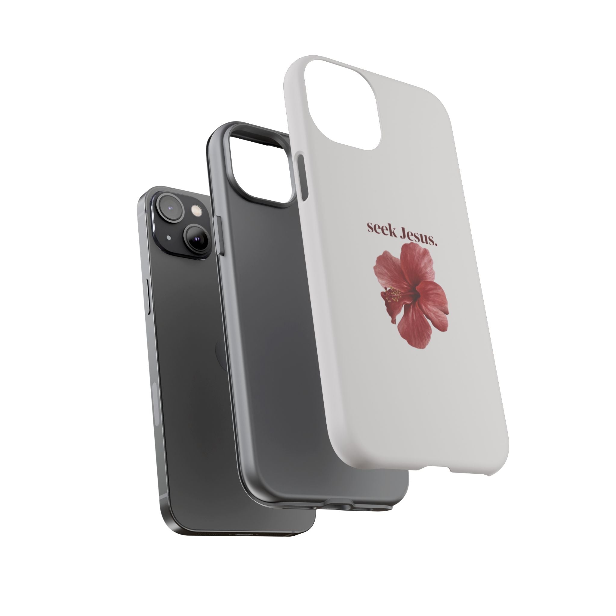 "seek Jesus." Floral Tough Protective Case