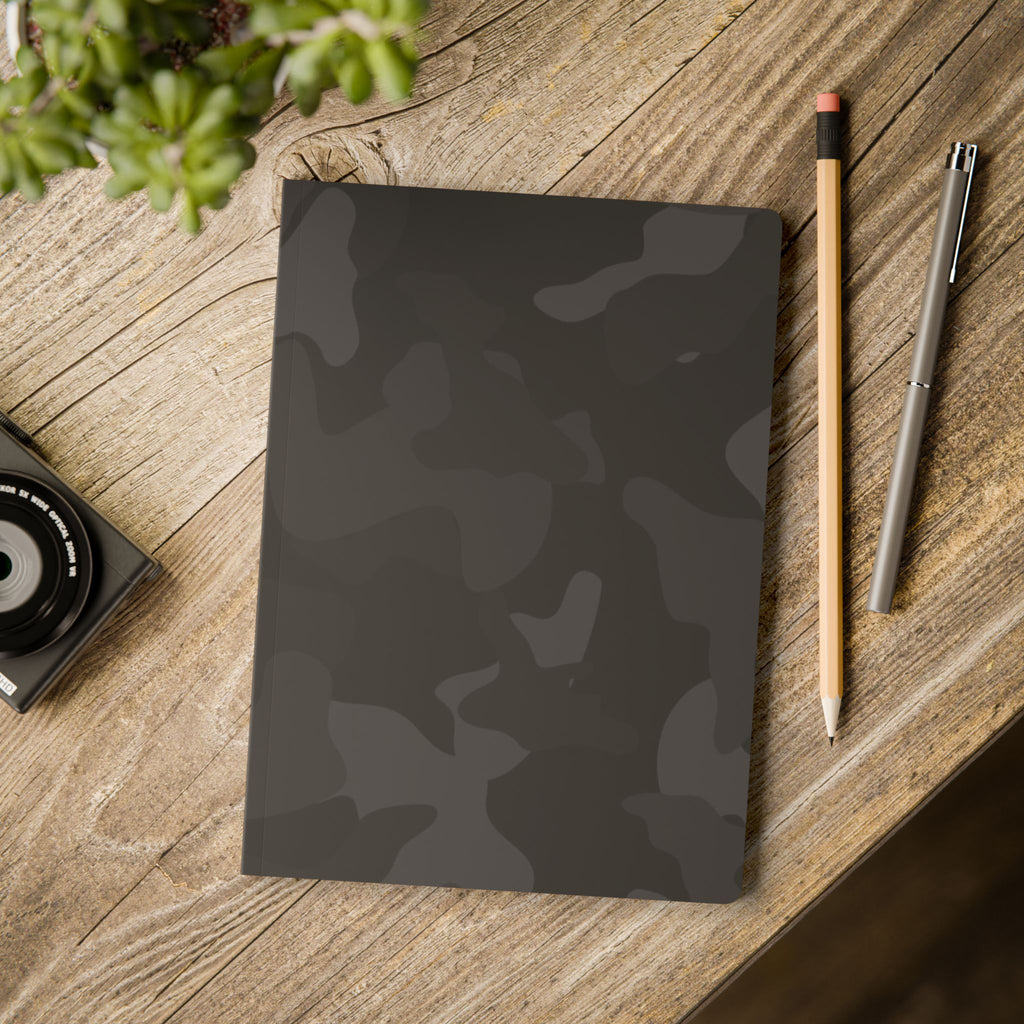 Black Camo Softcover Journal — Pocket Notebook with Printed Inside Pages