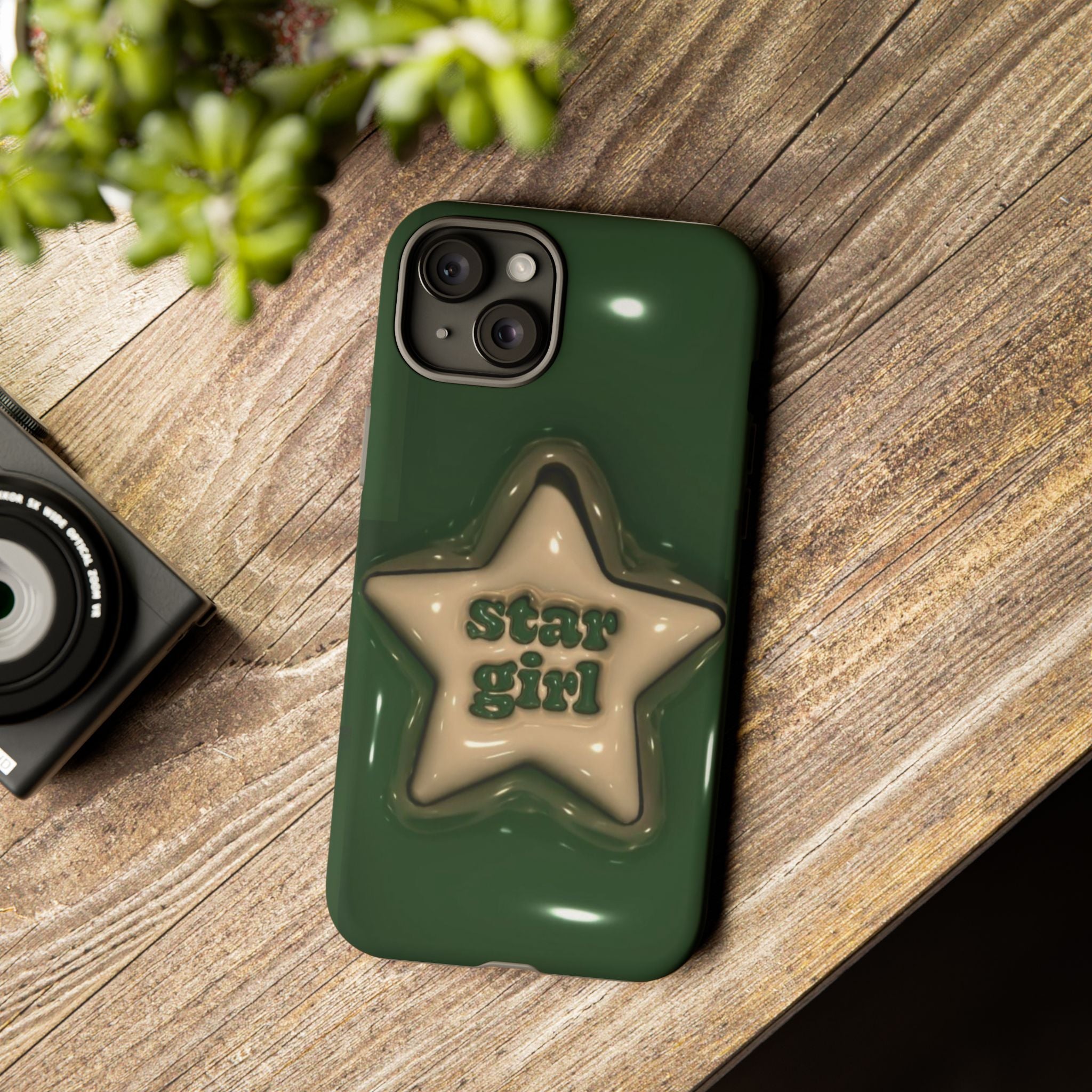 Star Girl iPhone Case — Green Star Protective Case